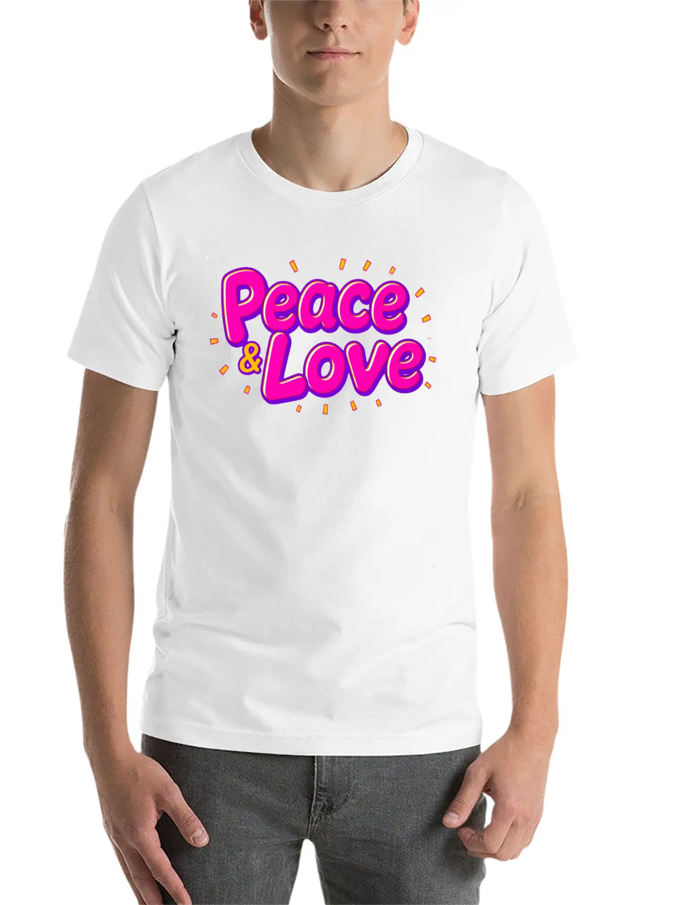 Peace & Love Soft Cotton Short Sleeve Tee – Unisex Wardrobe Staple
