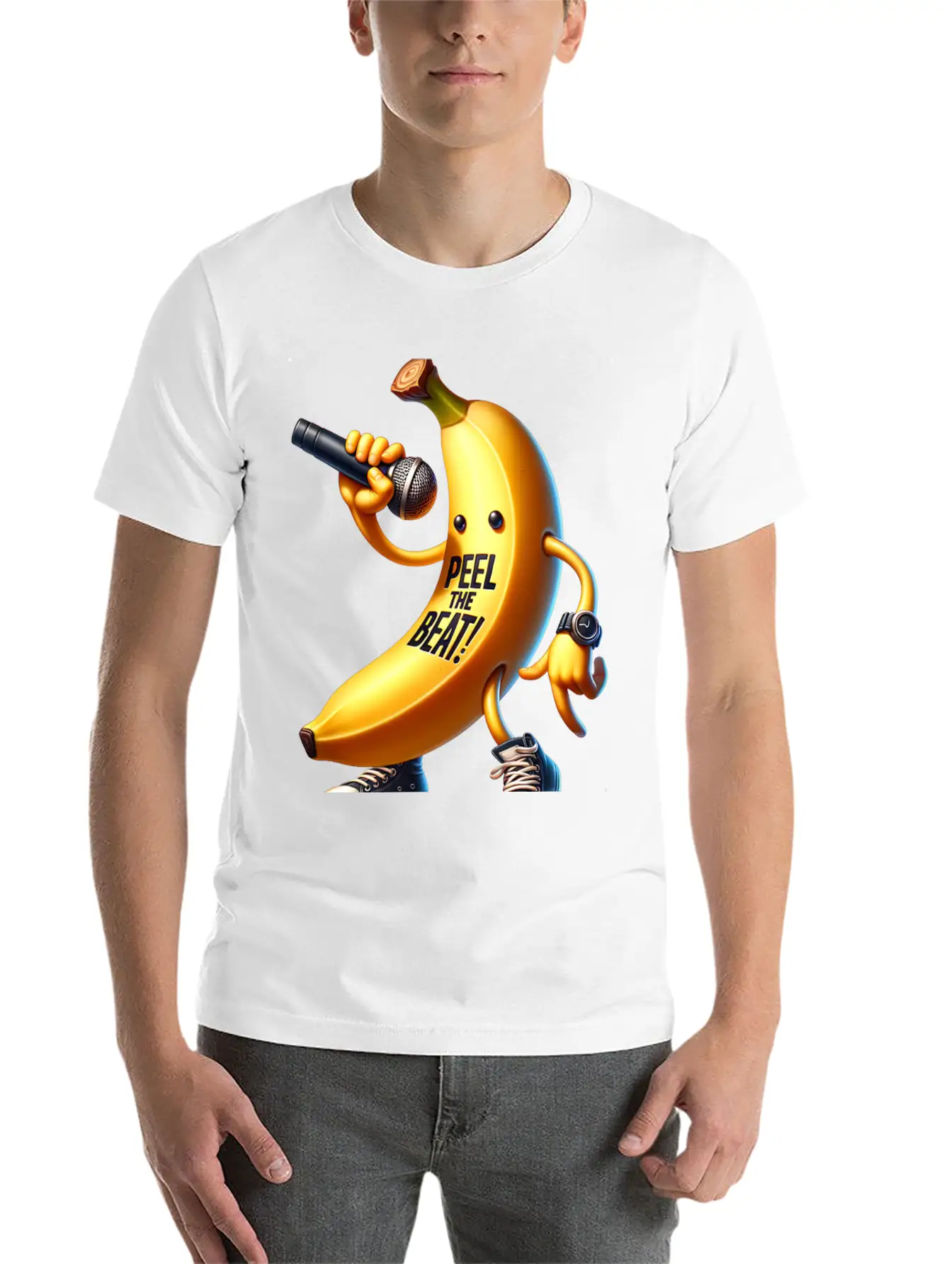 Peel The Beat Banana With Microphone Classic Fit Graphic Tee For Daily Comfort – Unisex Cotton Shirt