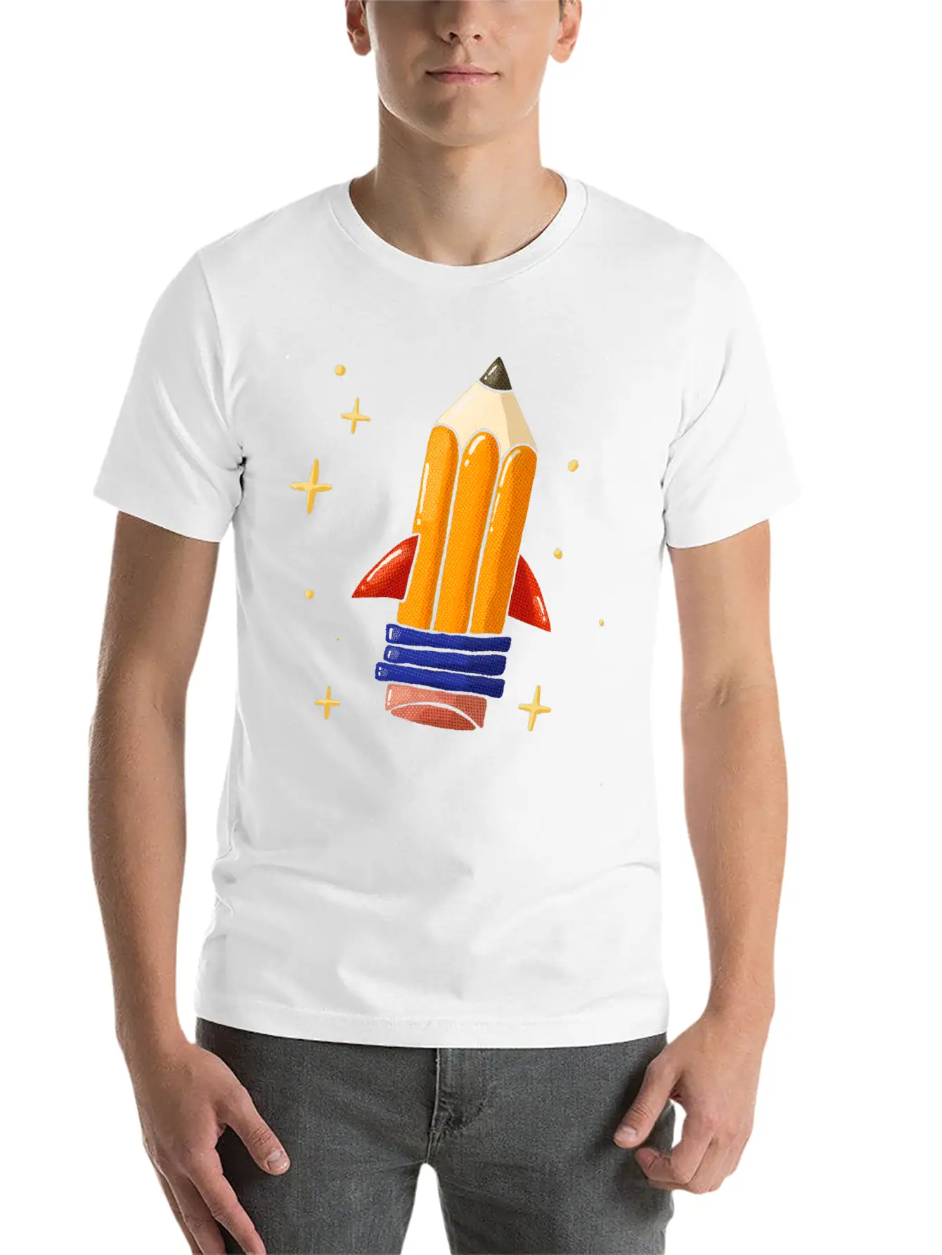 Pencil Rocket Classic Fit Graphic Tee For Daily Comfort – Unisex Cotton Shirt