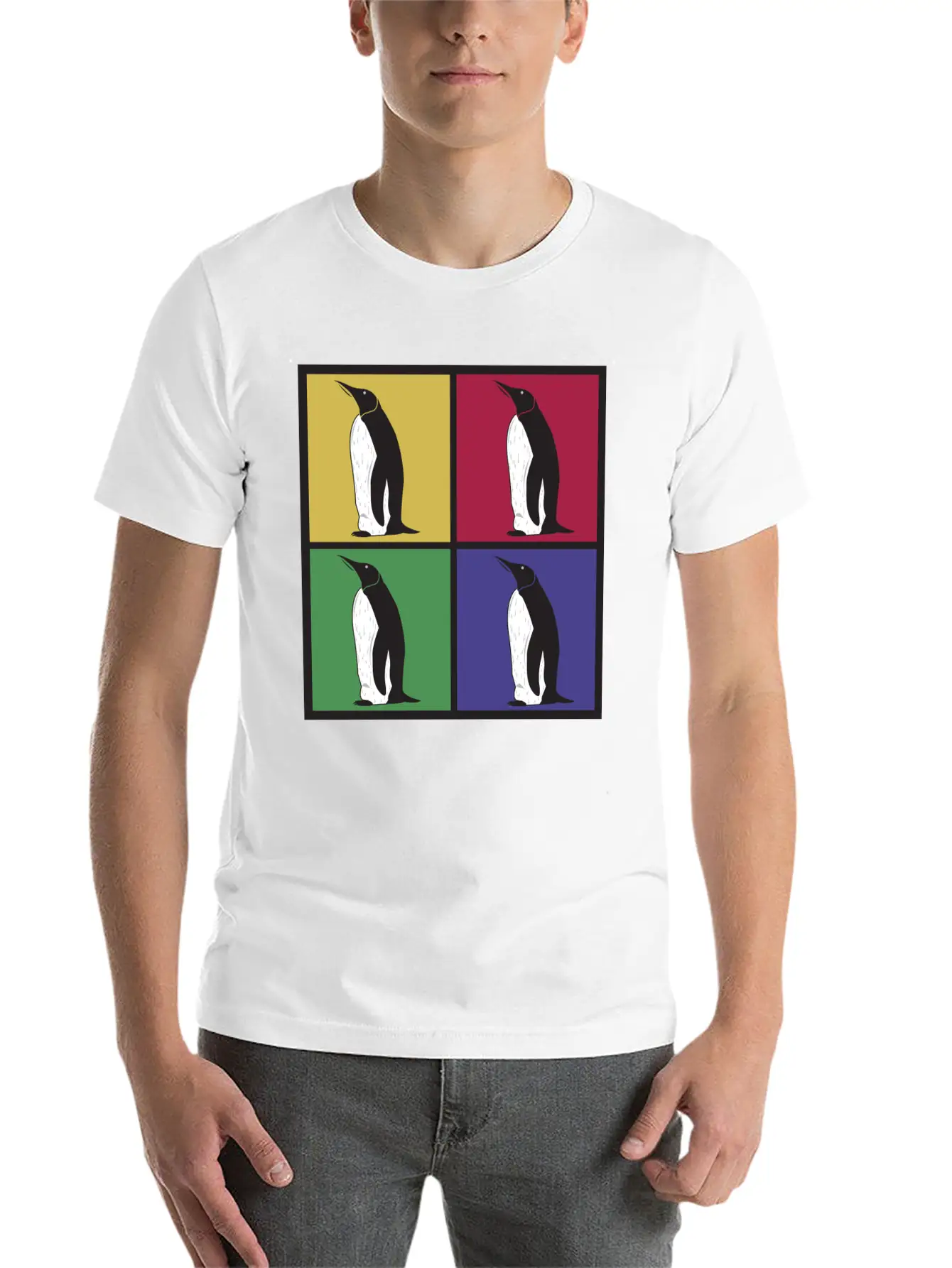 Penguin Pop Art Essential Cotton Tee For Daily Outfits – Unisex Style