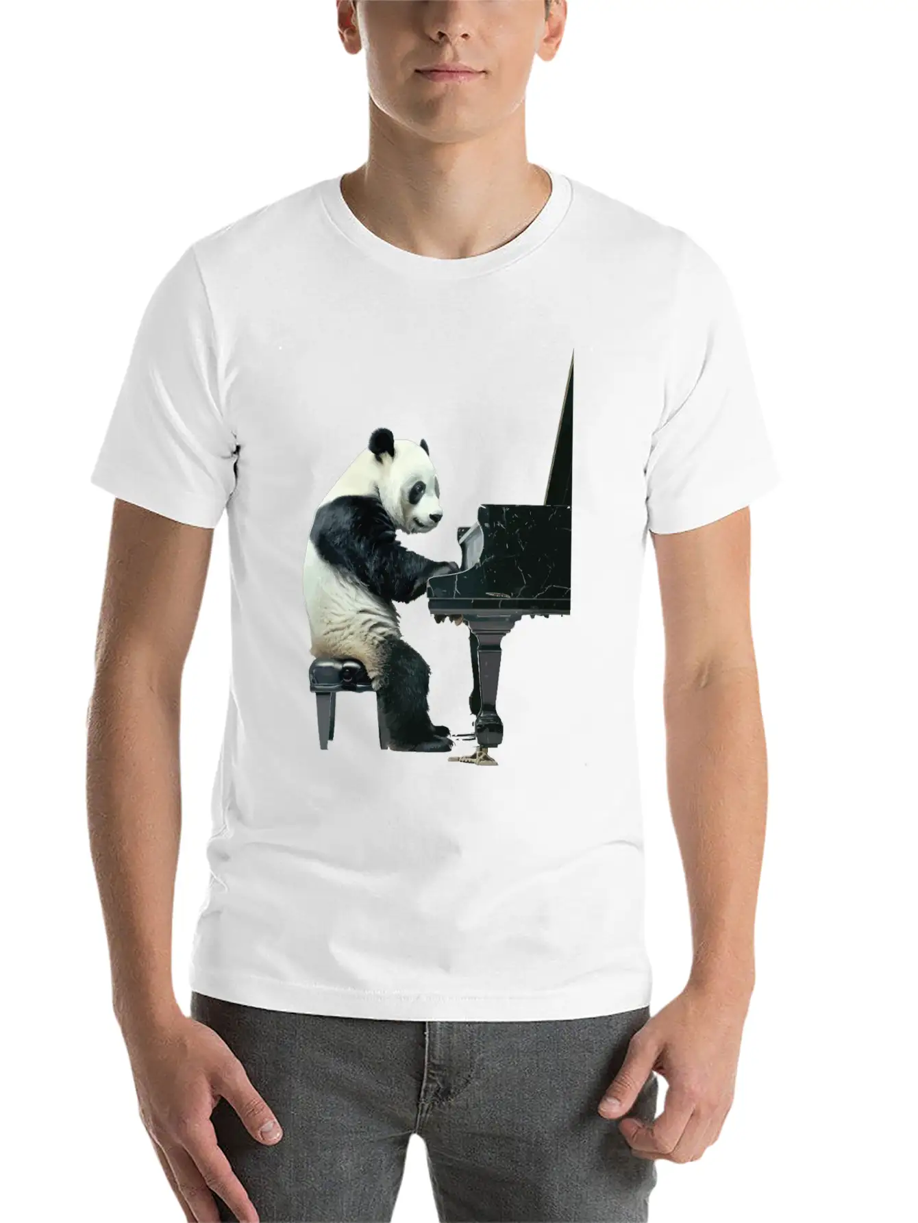 Piano Panda Relaxed Everyday Tee – Lightweight And Durable Cotton