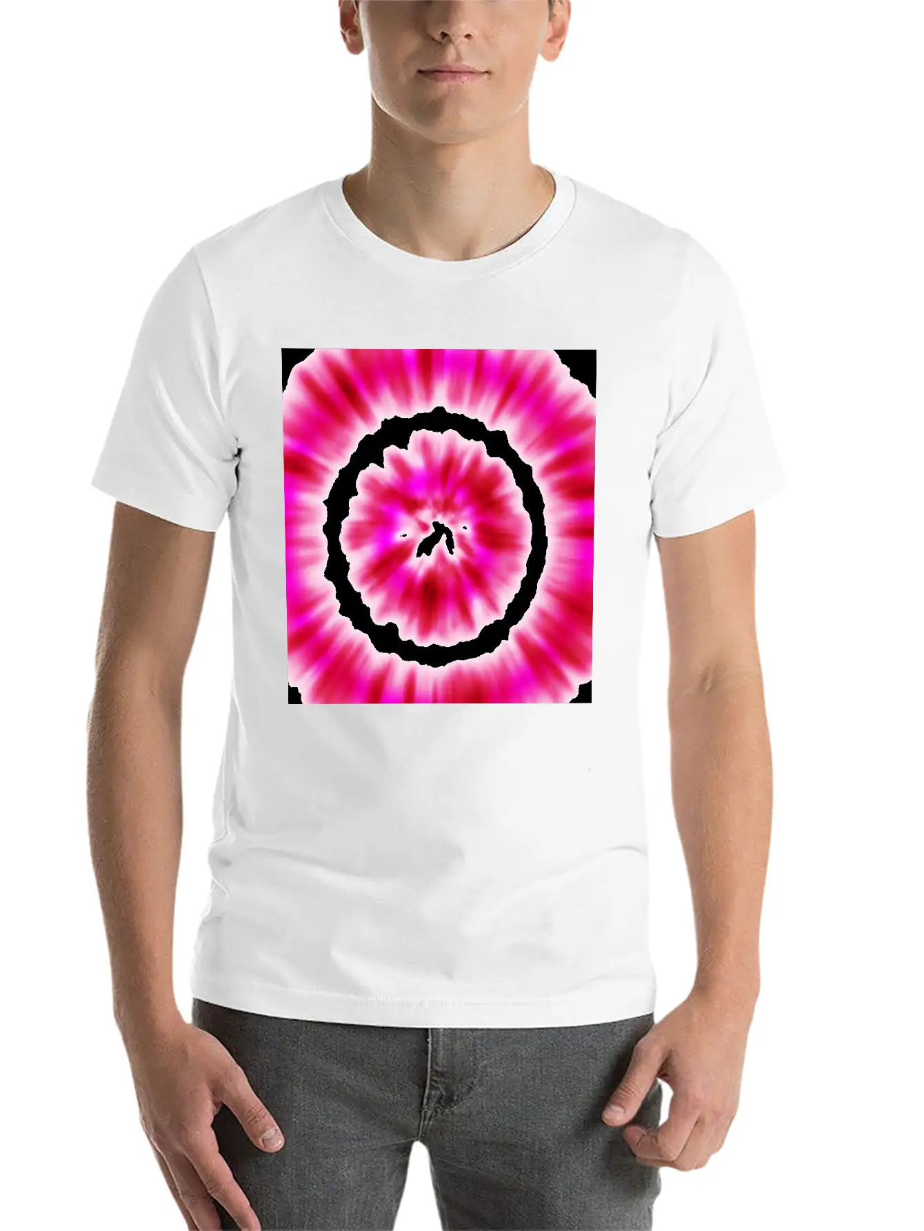 Pink White Tie Dye Modern Fit Casual T-Shirt – Clean And Versatile Design