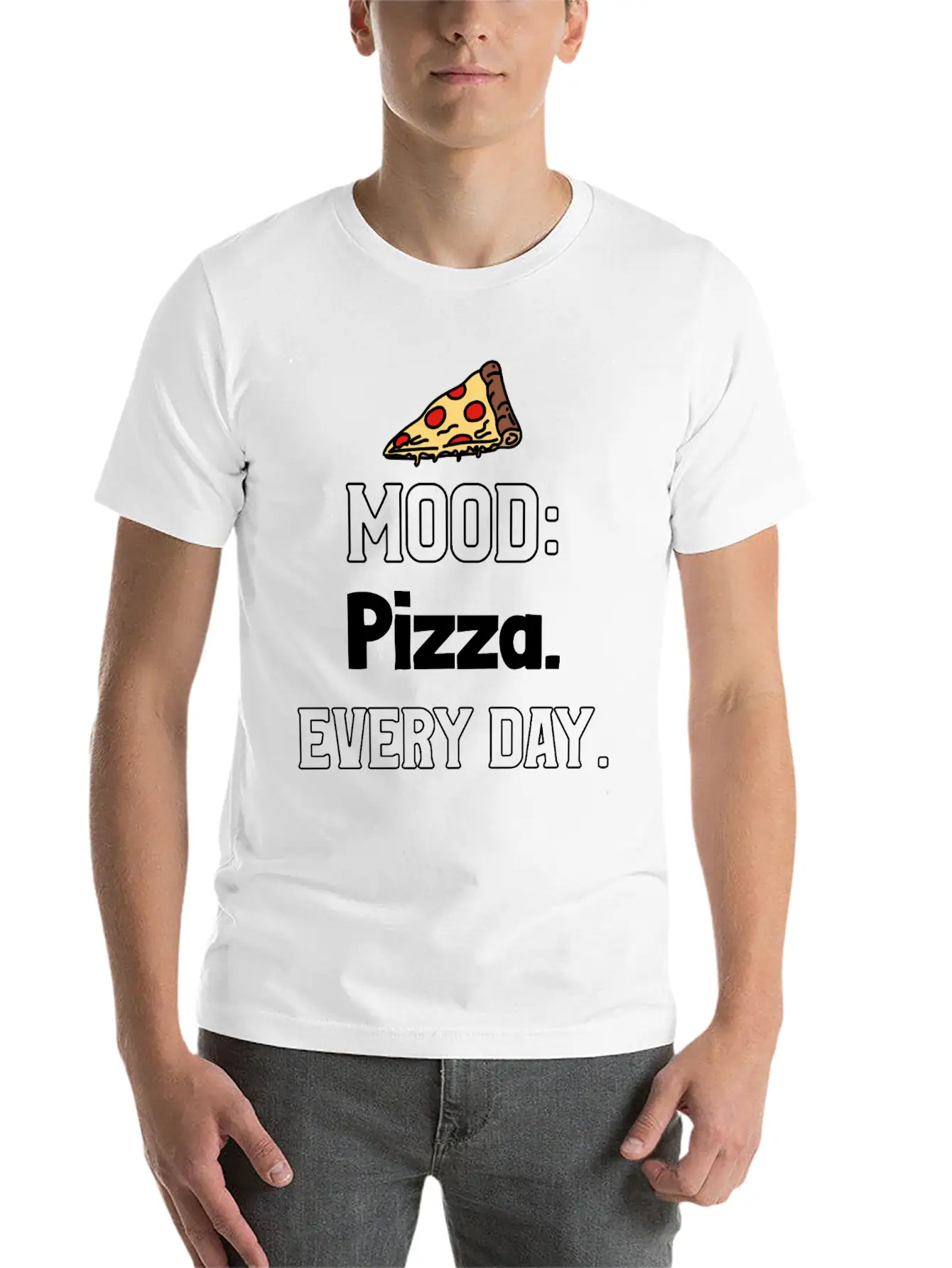 Pizza Mood Lightweight Cotton T-Shirt – Daily Comfort Graphic Shirt