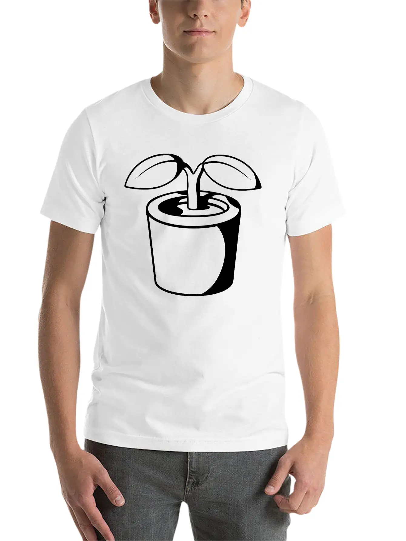Plant In Flowerpot Relaxed Everyday Tee – Lightweight And Durable Cotton