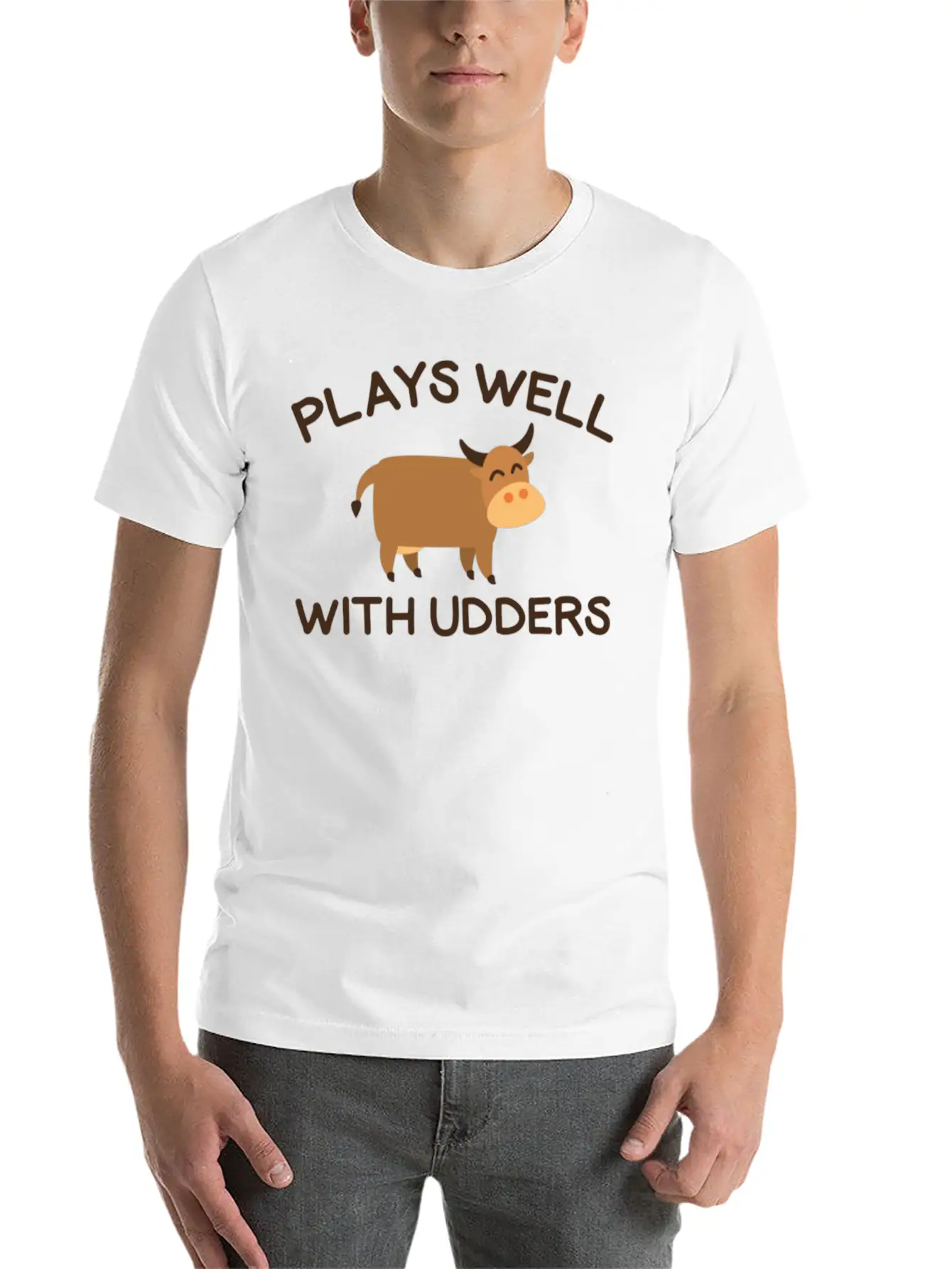Plays Well With Udders Soft Cotton Short Sleeve Tee – Unisex Wardrobe Staple