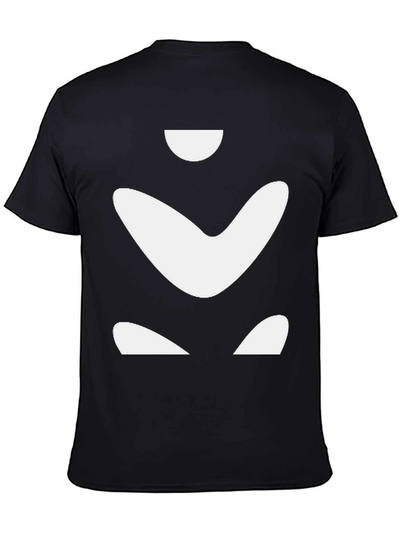 Abstract White Shapes on Black Tee