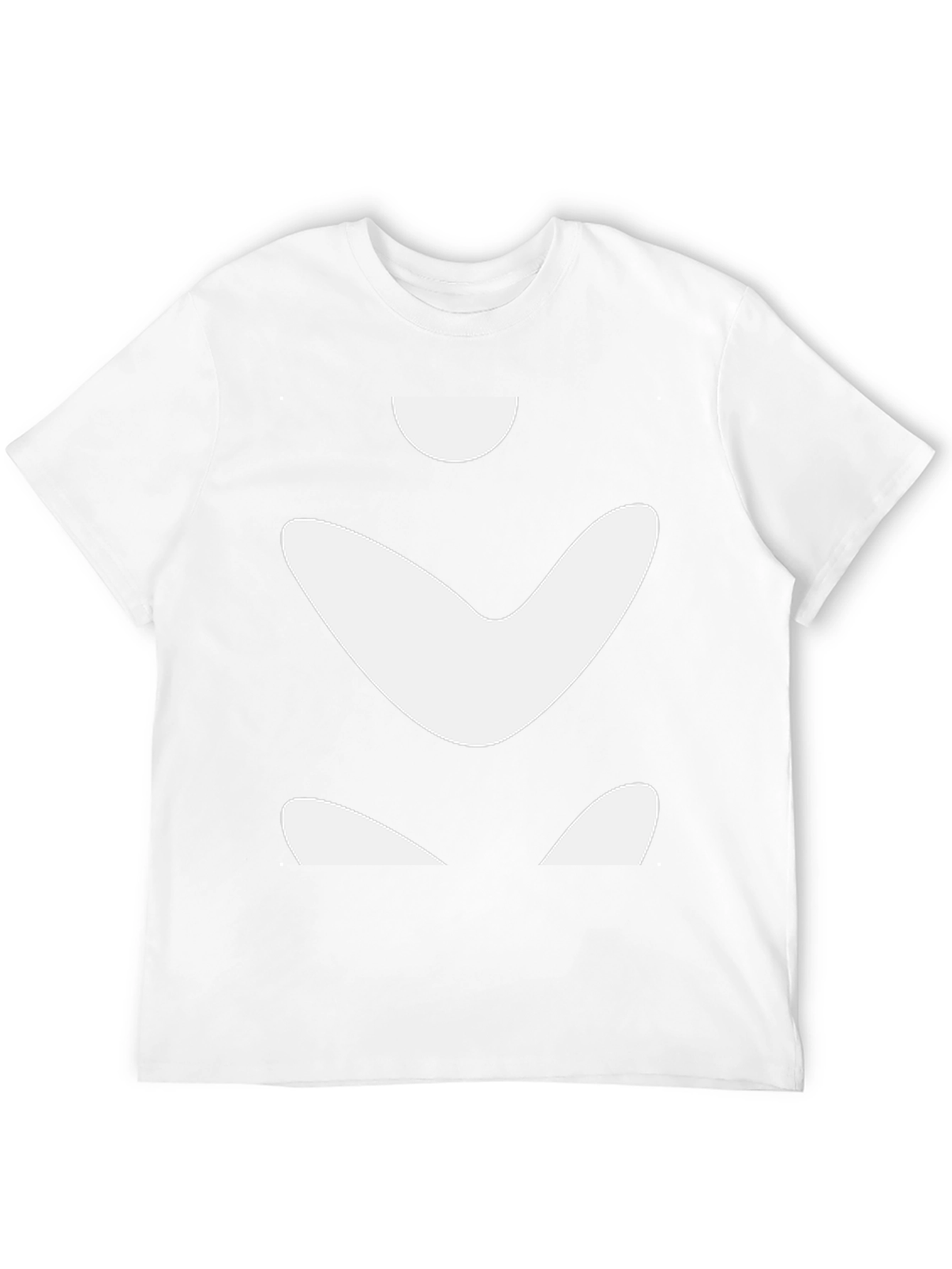 Abstract White Shapes on Black Tee