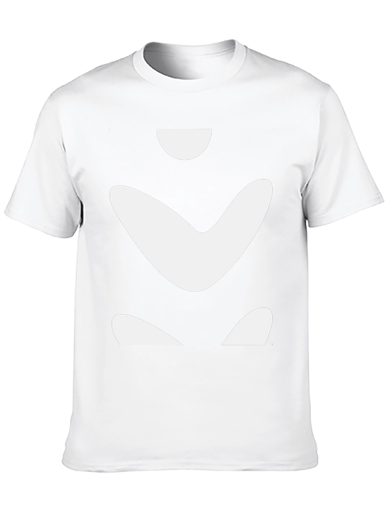 Abstract White Shapes on Black Tee