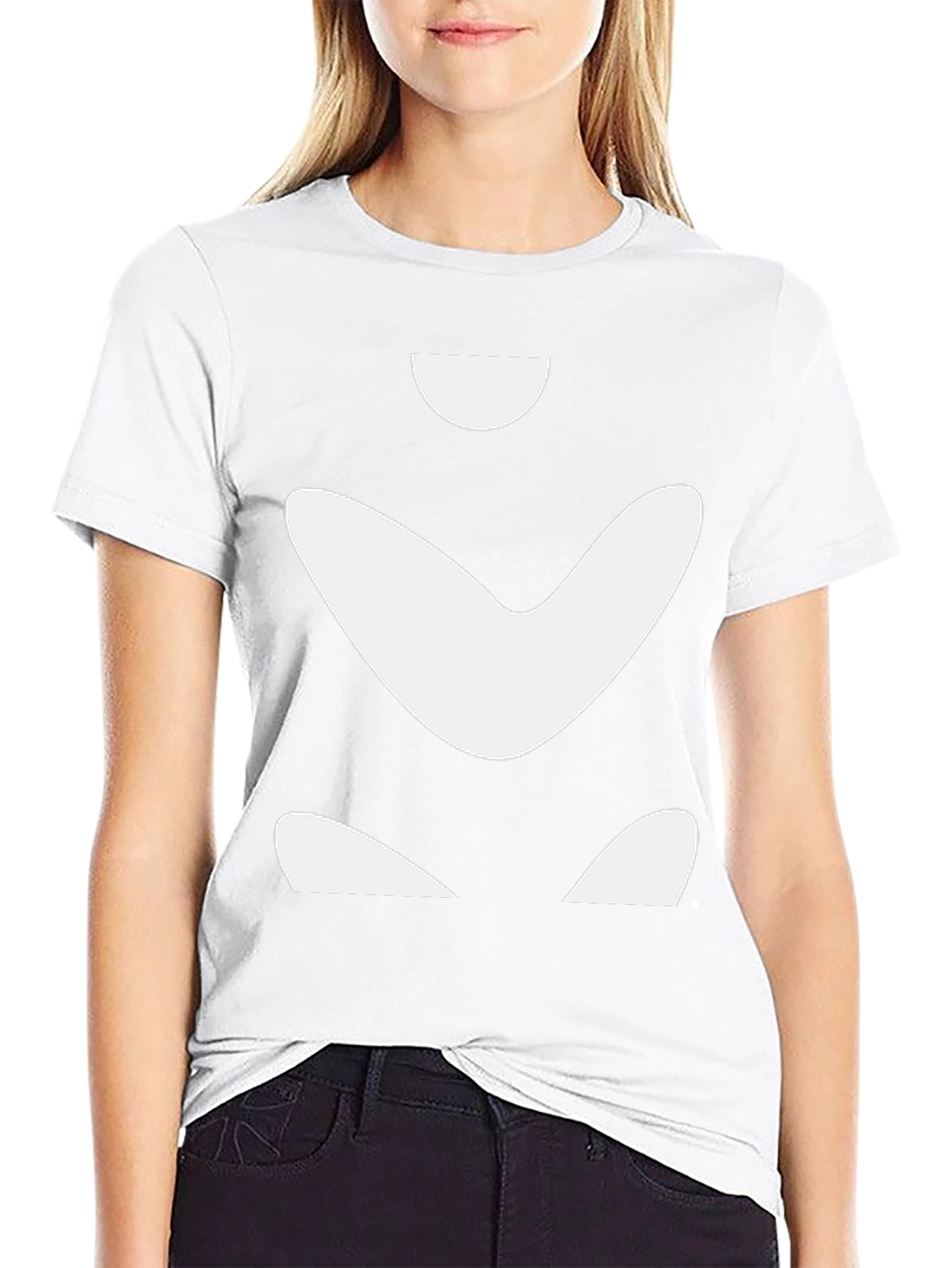 Abstract White Shapes on Black Tee