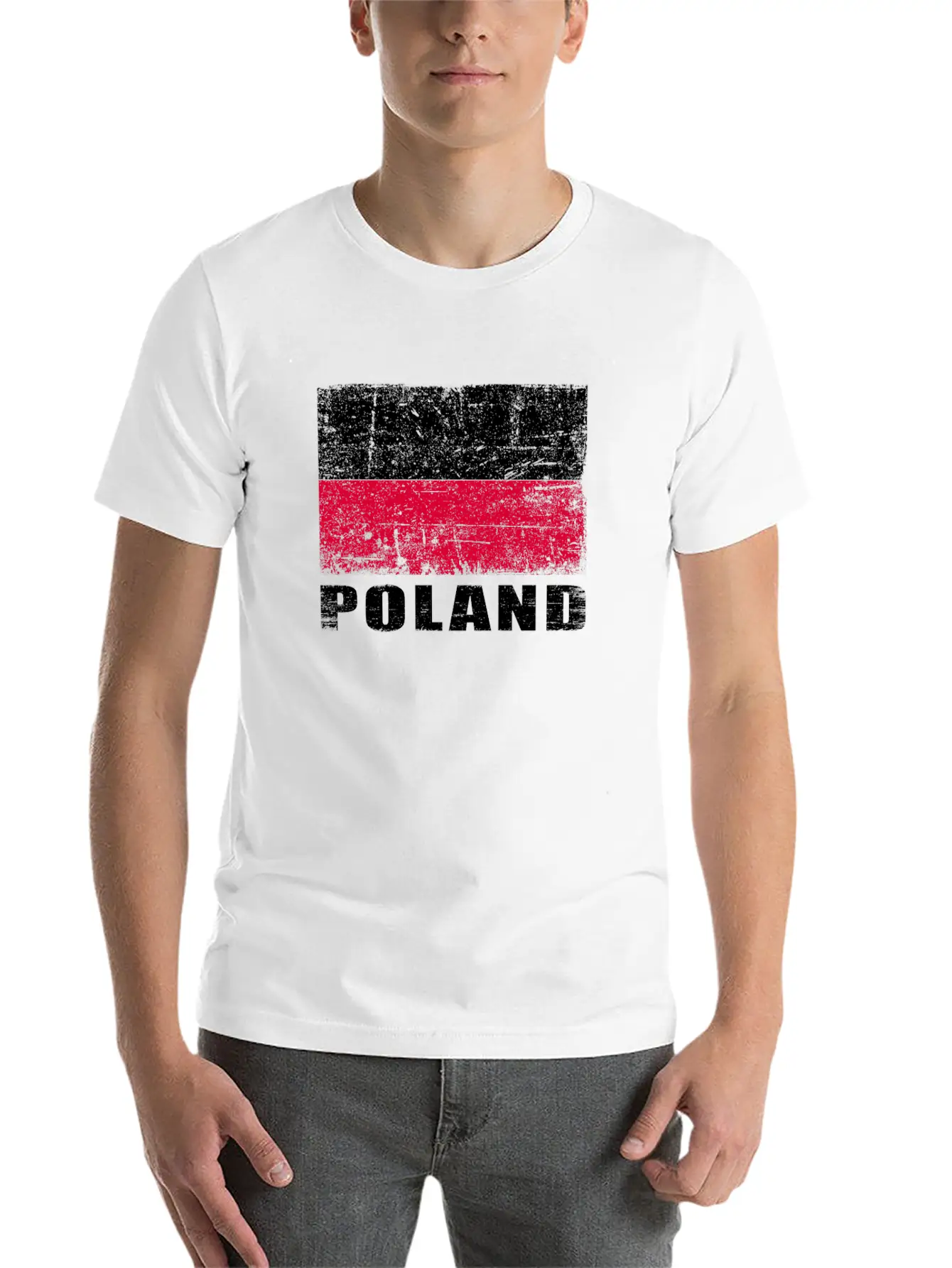 Poland Flag Grunge Country Flag Poland Soft Cotton Short Sleeve Tee – Unisex Wardrobe Staple