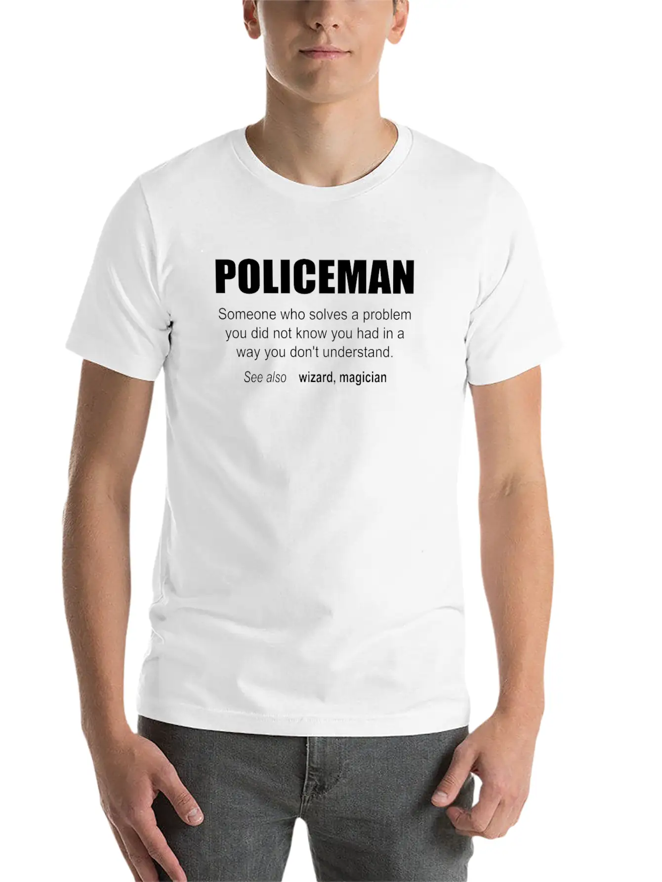 Policeman Description Unisex Casual T-Shirt – Clean Design For Daily Comfort