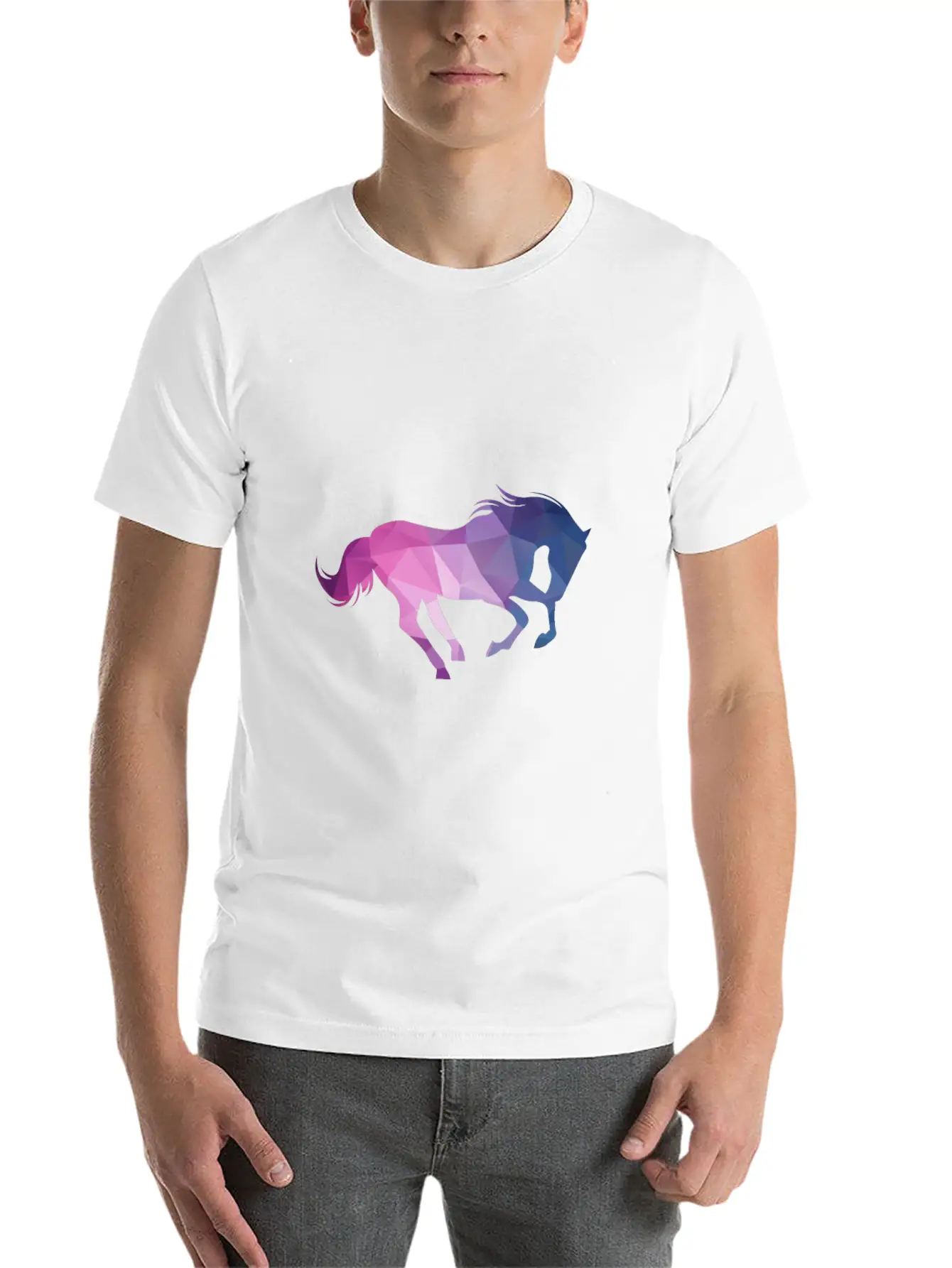 Polygon Horse Unisex Casual T-Shirt ��� Clean Design For Daily Comfort