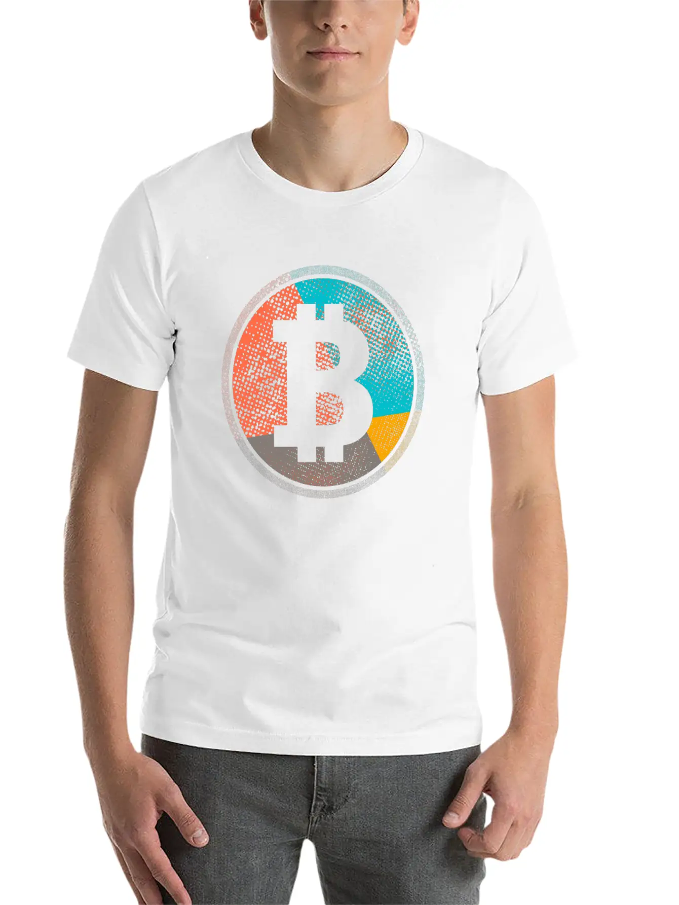 Pop Art Vintage Retro Bitcoin Cryptocurrency Unisex Casual T-Shirt – Clean Design For Daily Comfort