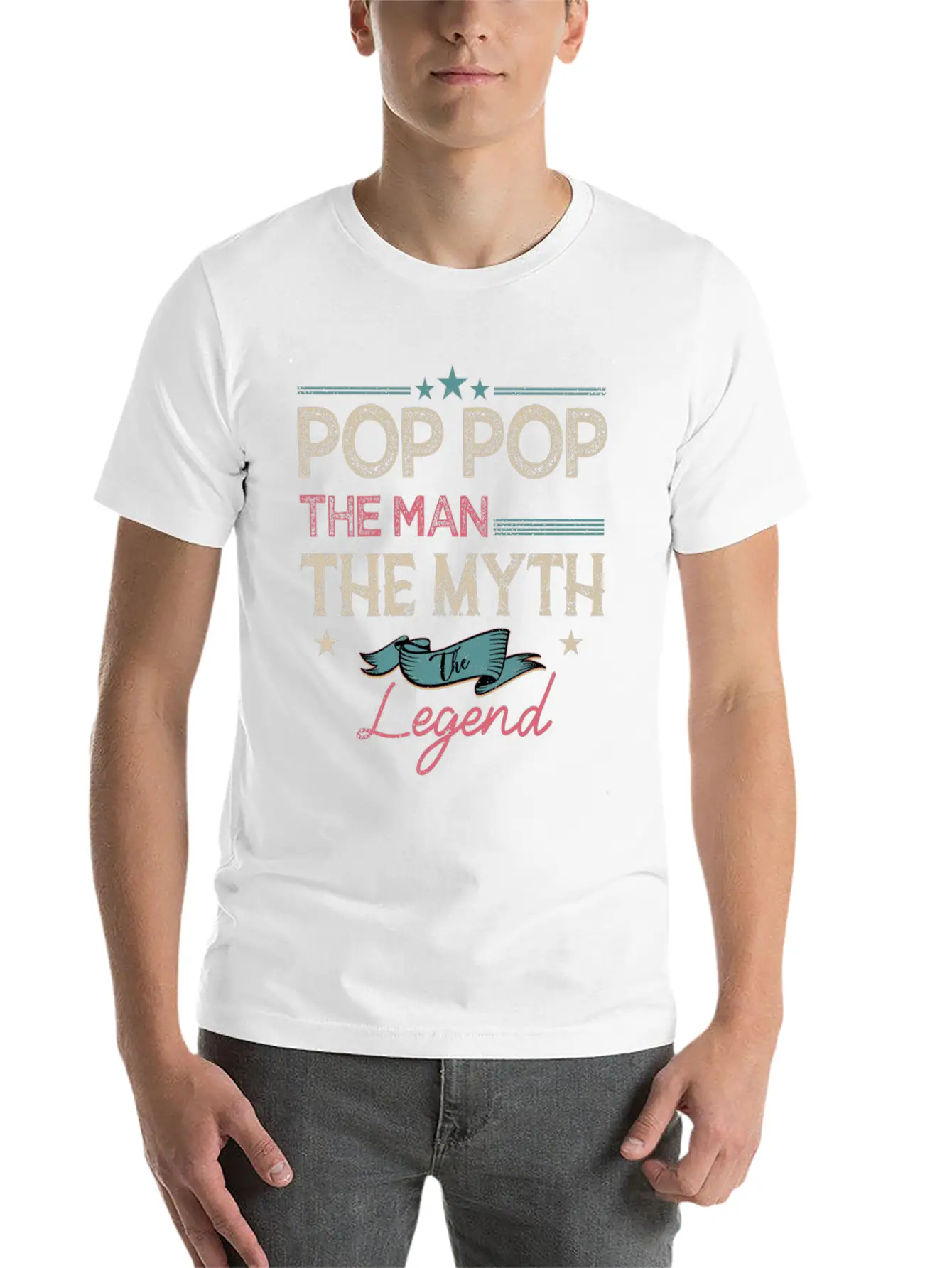 Pop Pop The Man The Myth The Legend Classic Fit Graphic Tee For Daily Comfort – Unisex Cotton Shirt