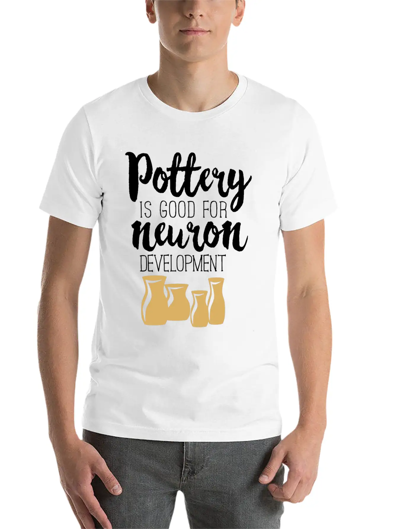 Pottery Gifts Anniversary Funny Ceramics Neuron Basic Graphic T-Shirt – Daily Comfort In Soft Cotton