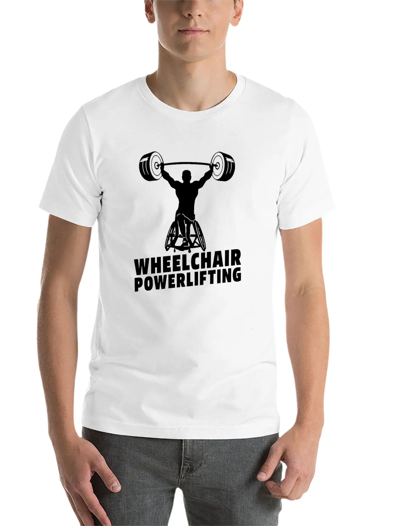 Powerlifting Powerlifter Wheelchair Relaxed Everyday Tee – Lightweight And Durable Cotton
