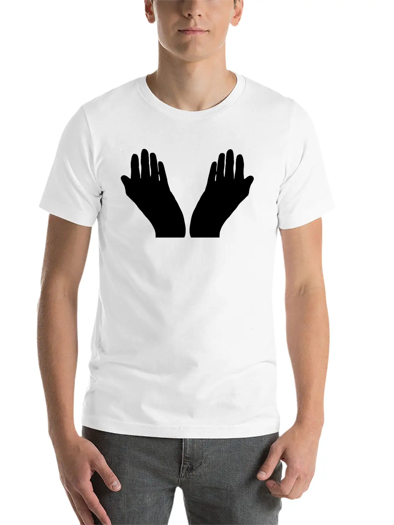 Prayer Hands Silhouette Soft Cotton Short Sleeve Tee – Unisex Wardrobe Staple