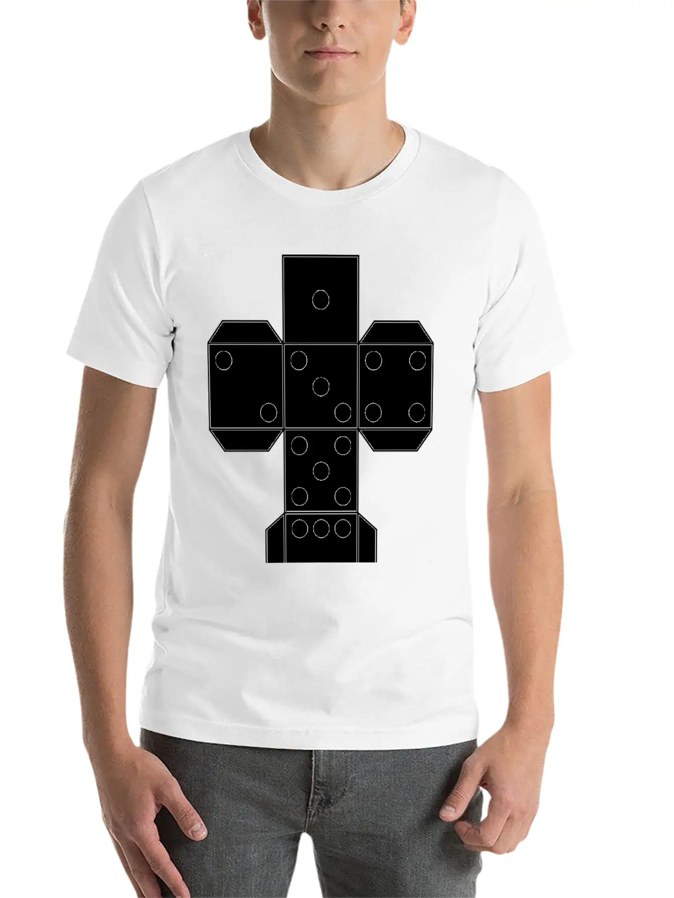 Printable Die Dice | Black And White Color Dice Unisex Casual T-Shirt – Clean Design For Daily Comfort