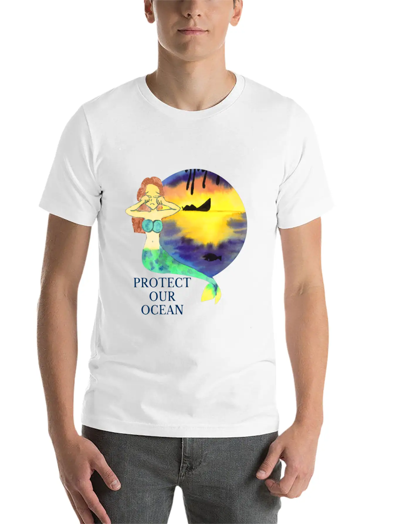 Protect Our Ocean Lightweight Cotton T-Shirt – Daily Comfort Graphic Shirt