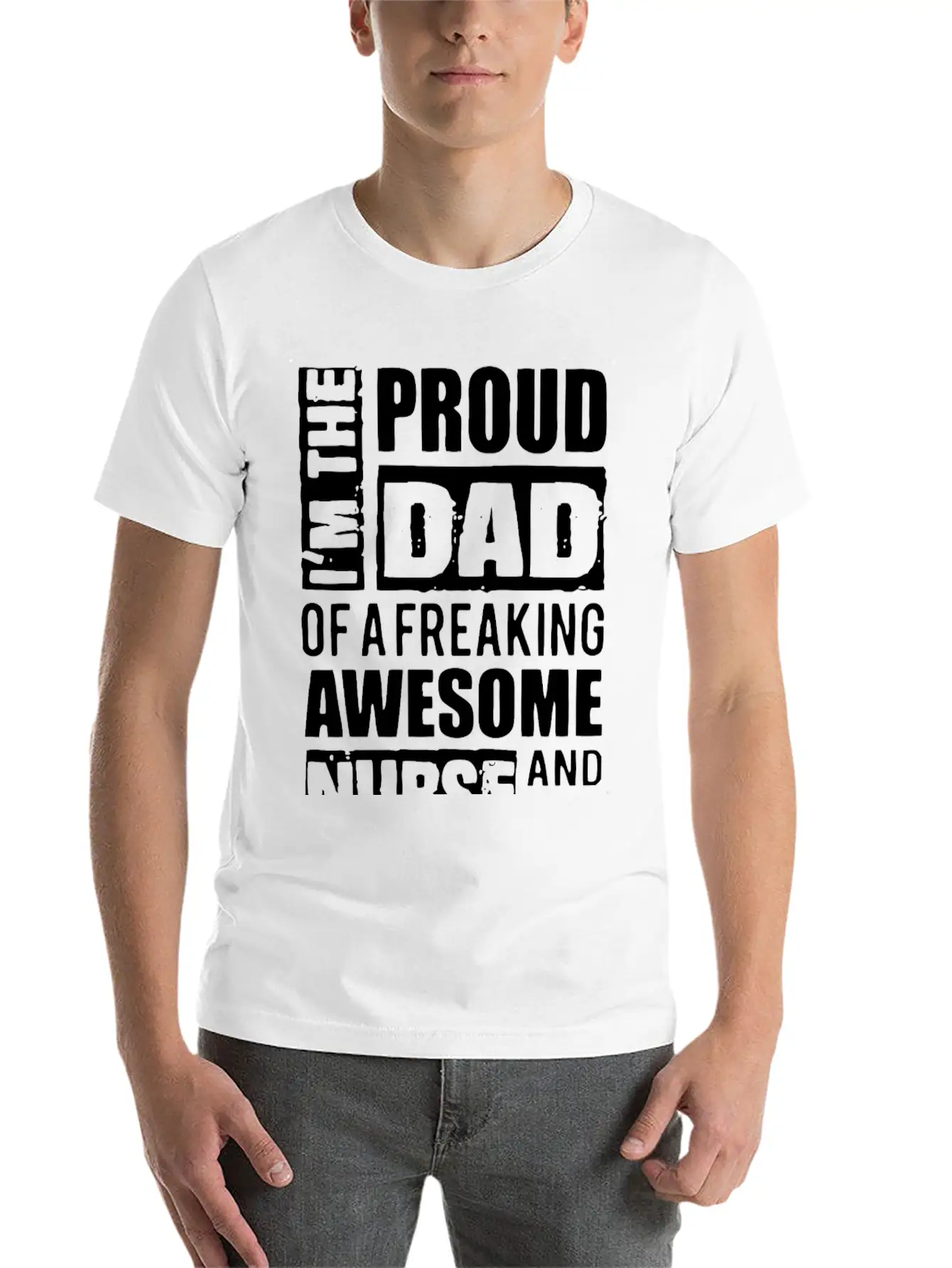Proud Dad Nurse Basic Graphic T-Shirt – Daily Comfort In Soft Cotton