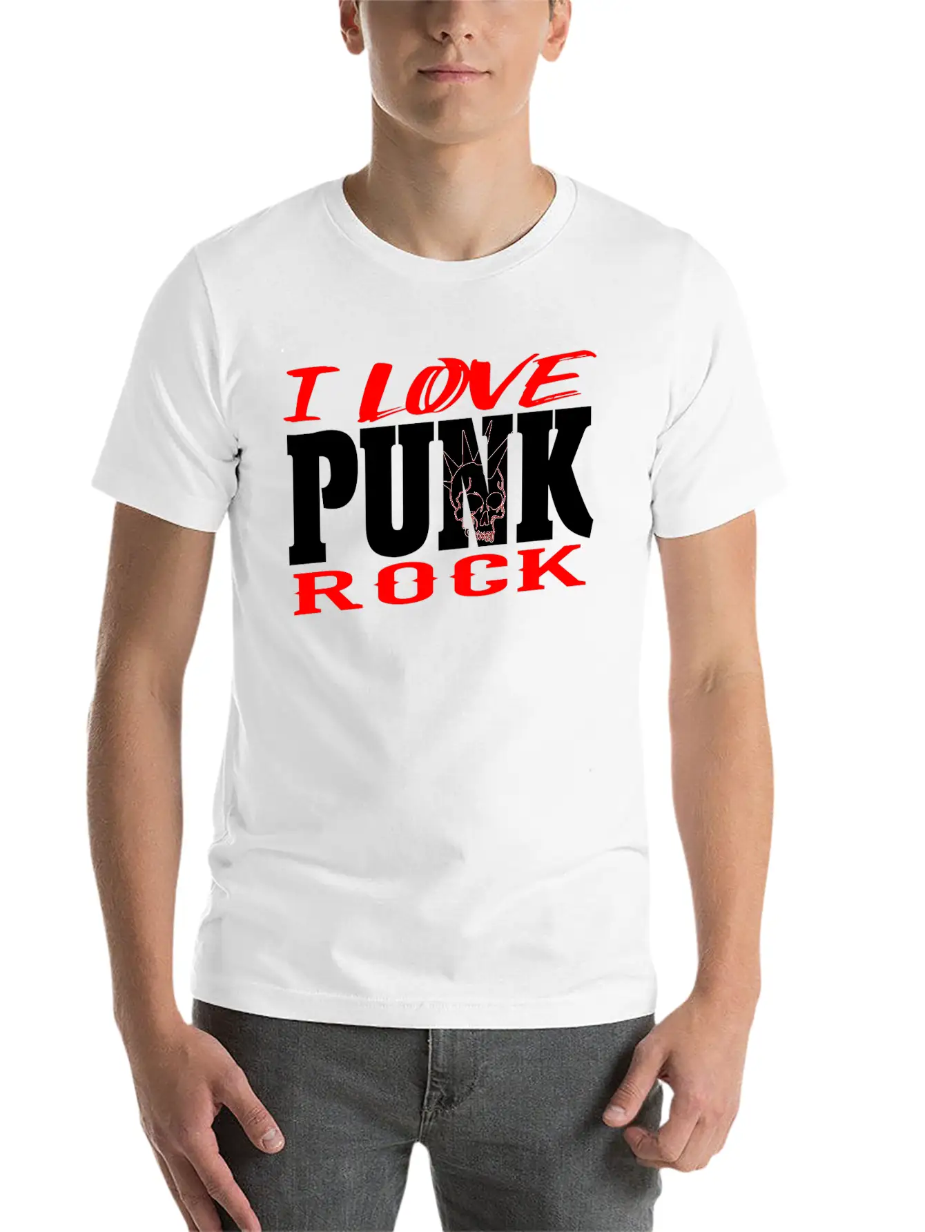 Punk Rock Skull Head Rocker Retro Punk Music Fan Modern Fit Casual T-Shirt – Clean And Versatile Design
