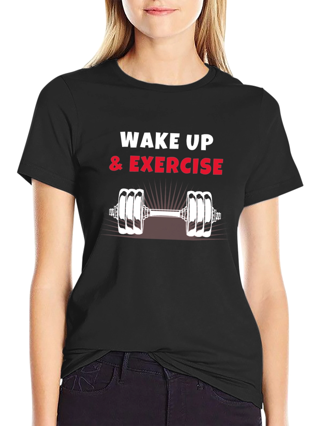 Wake Up & Exercise Graphic Tee - Black