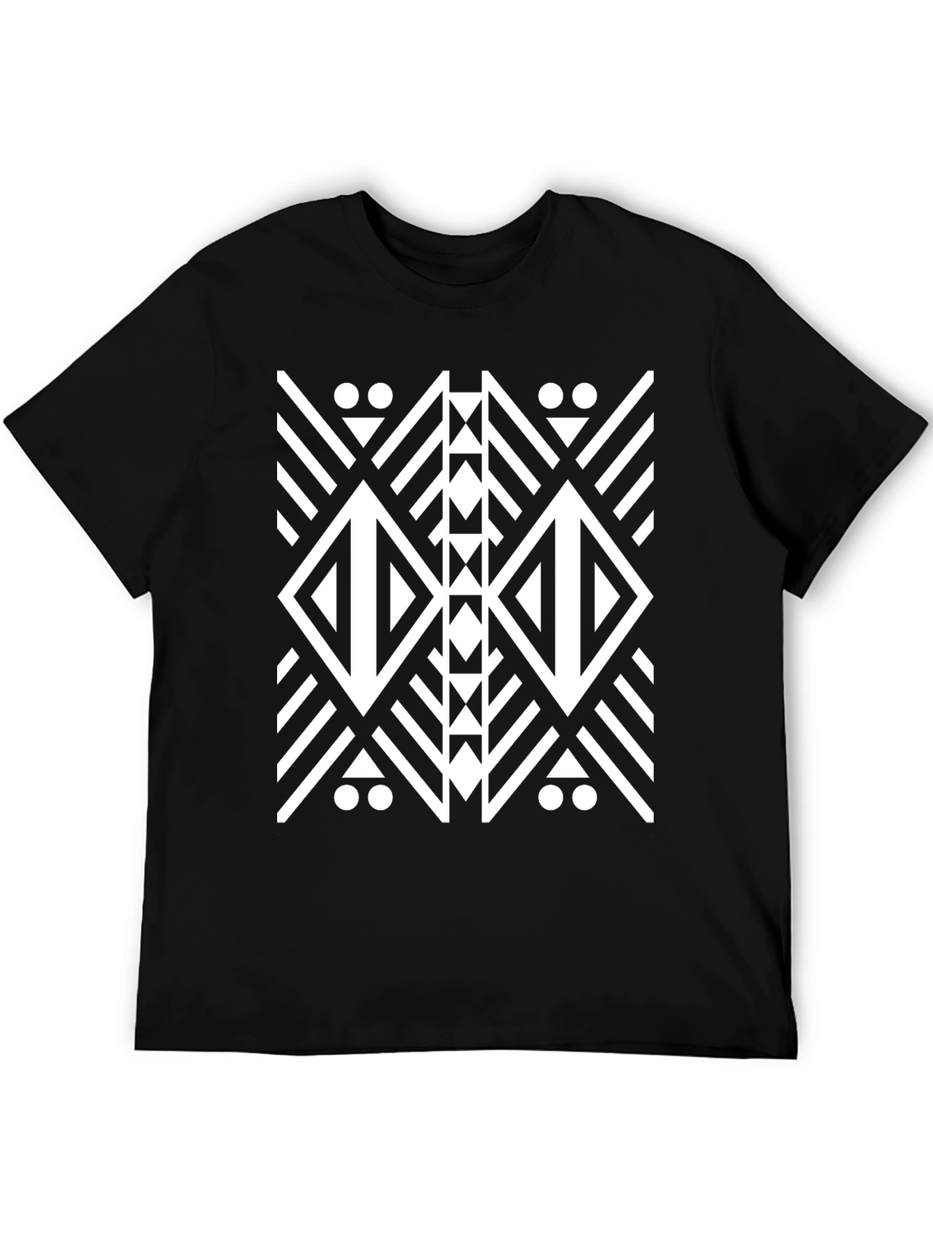 Tribal Diamond Graphic Black T-Shirt