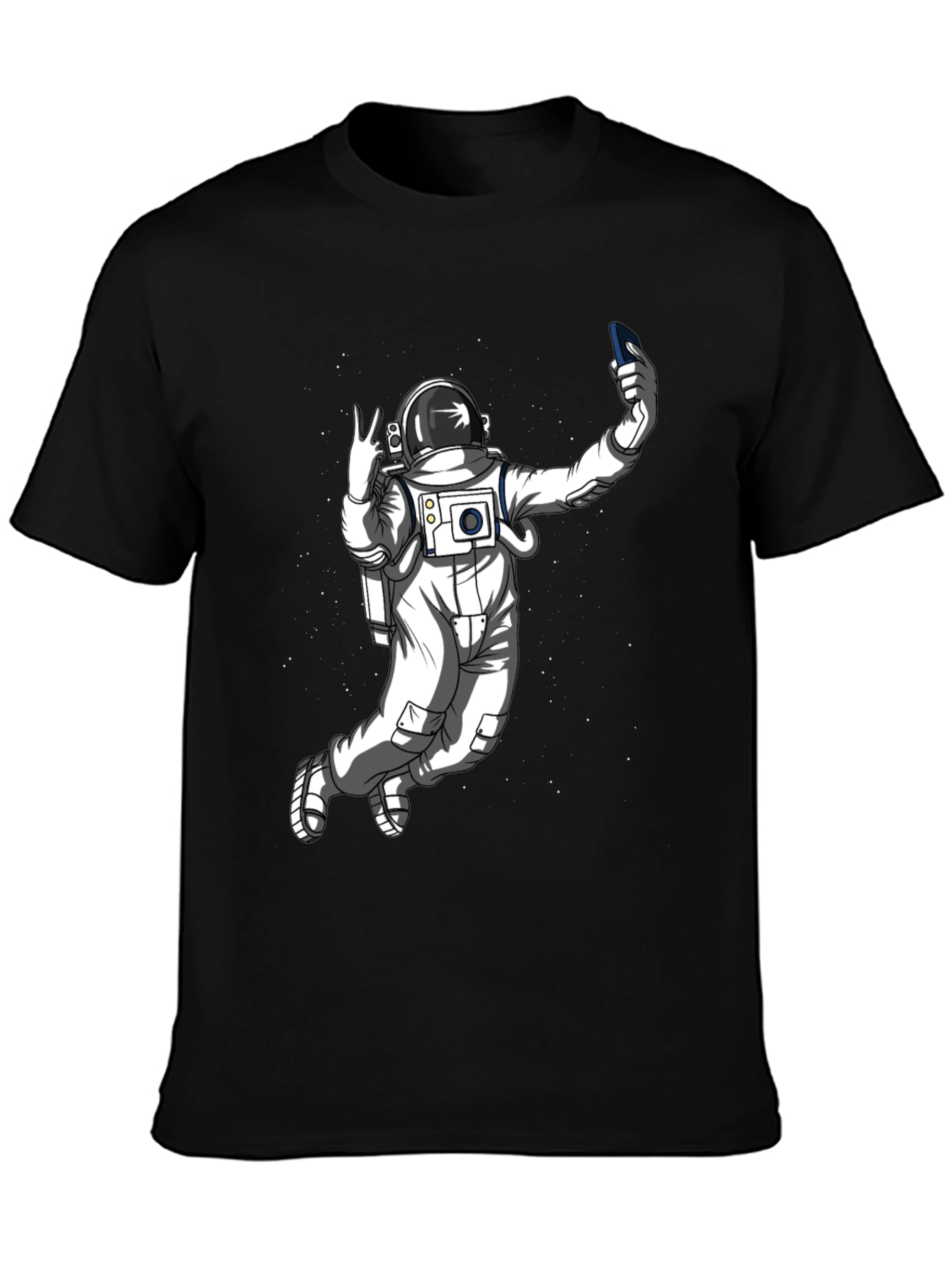 Astronaut Selfie Graphic Tee - Space Adventure