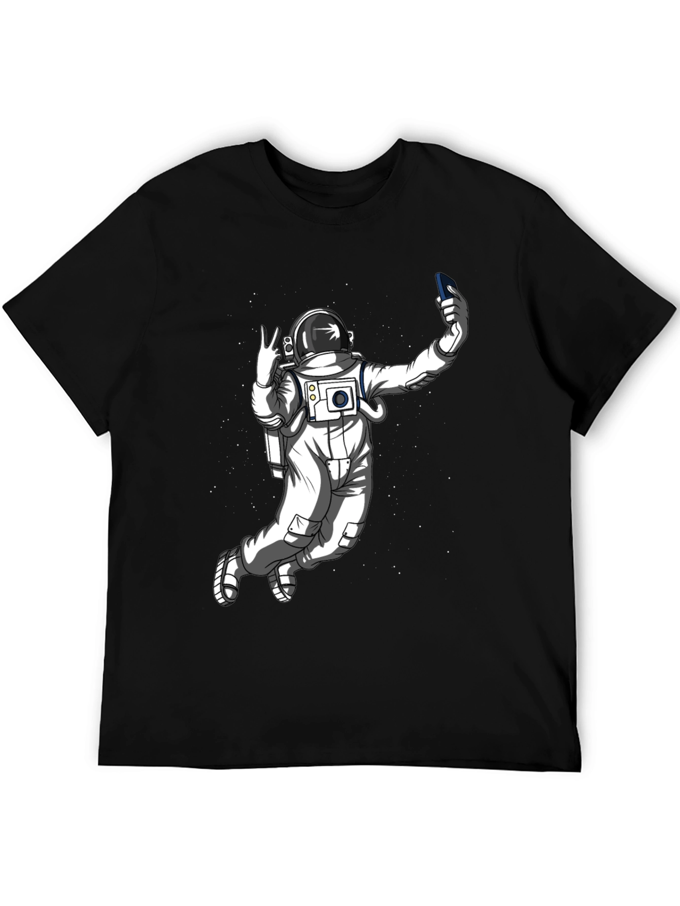Astronaut Selfie Graphic Tee - Space Adventure