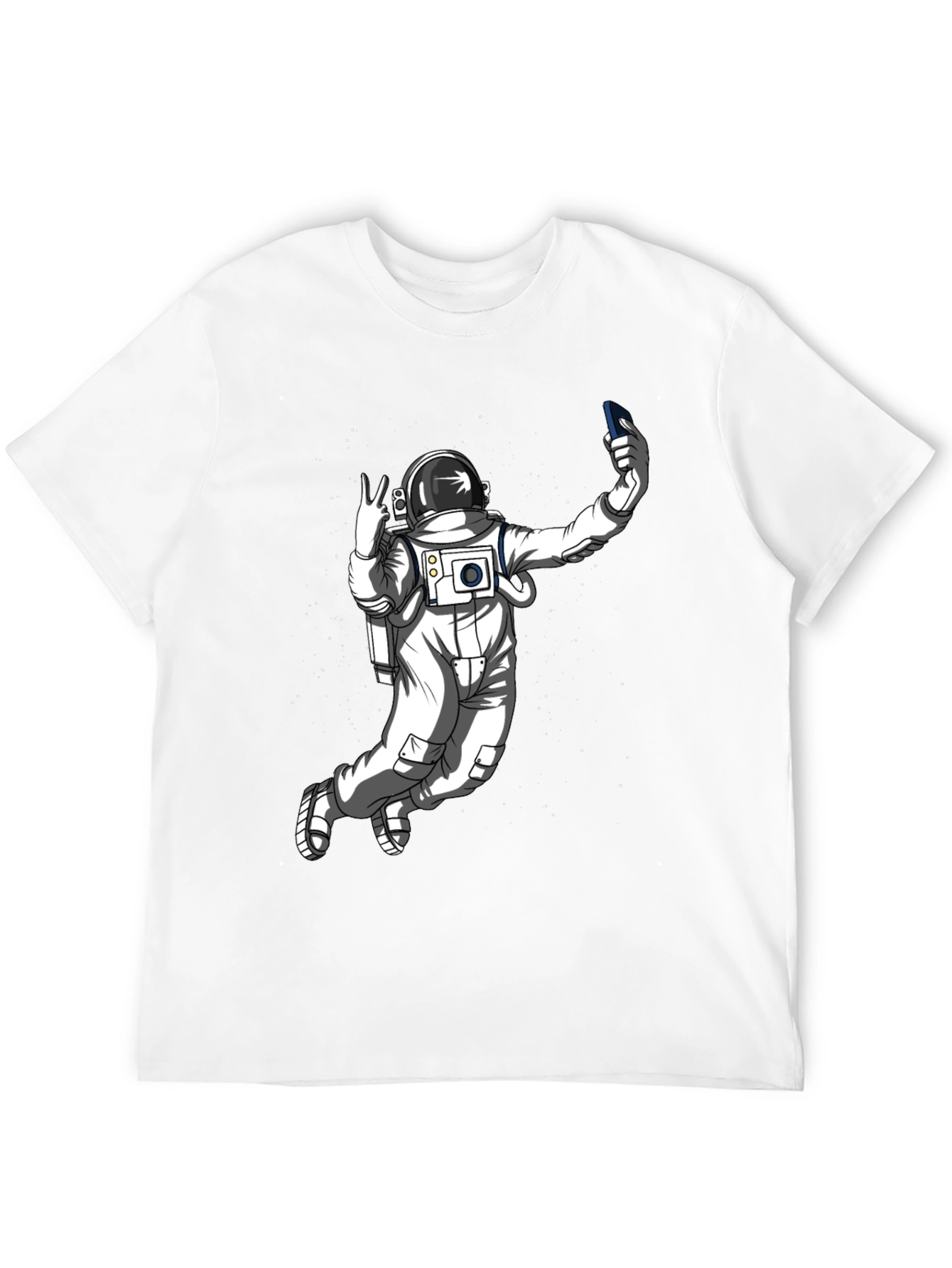 Astronaut Selfie Graphic Tee - Space Adventure