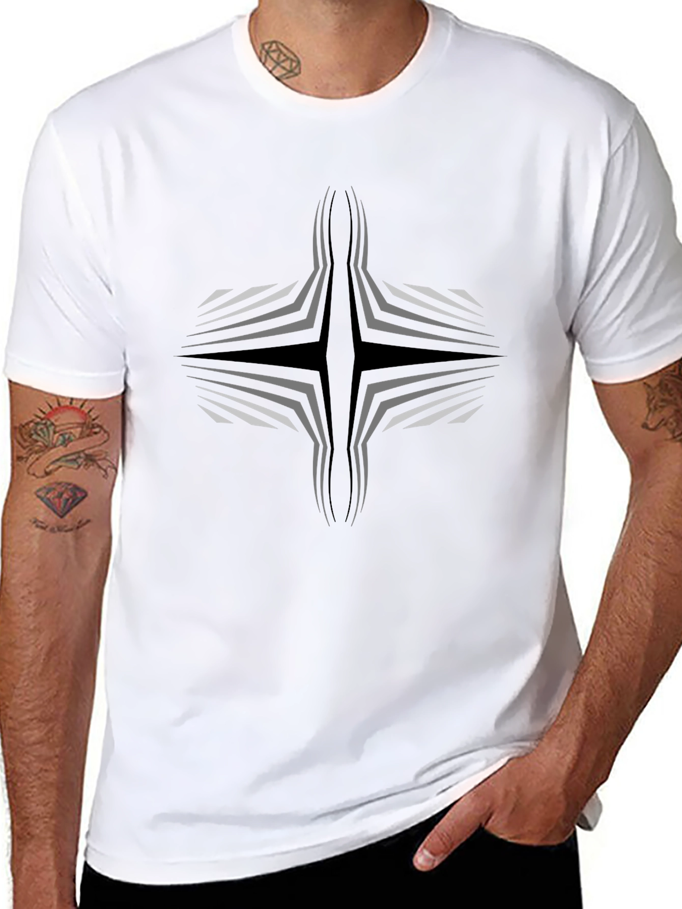 Abstract Graphic Black T-Shirt