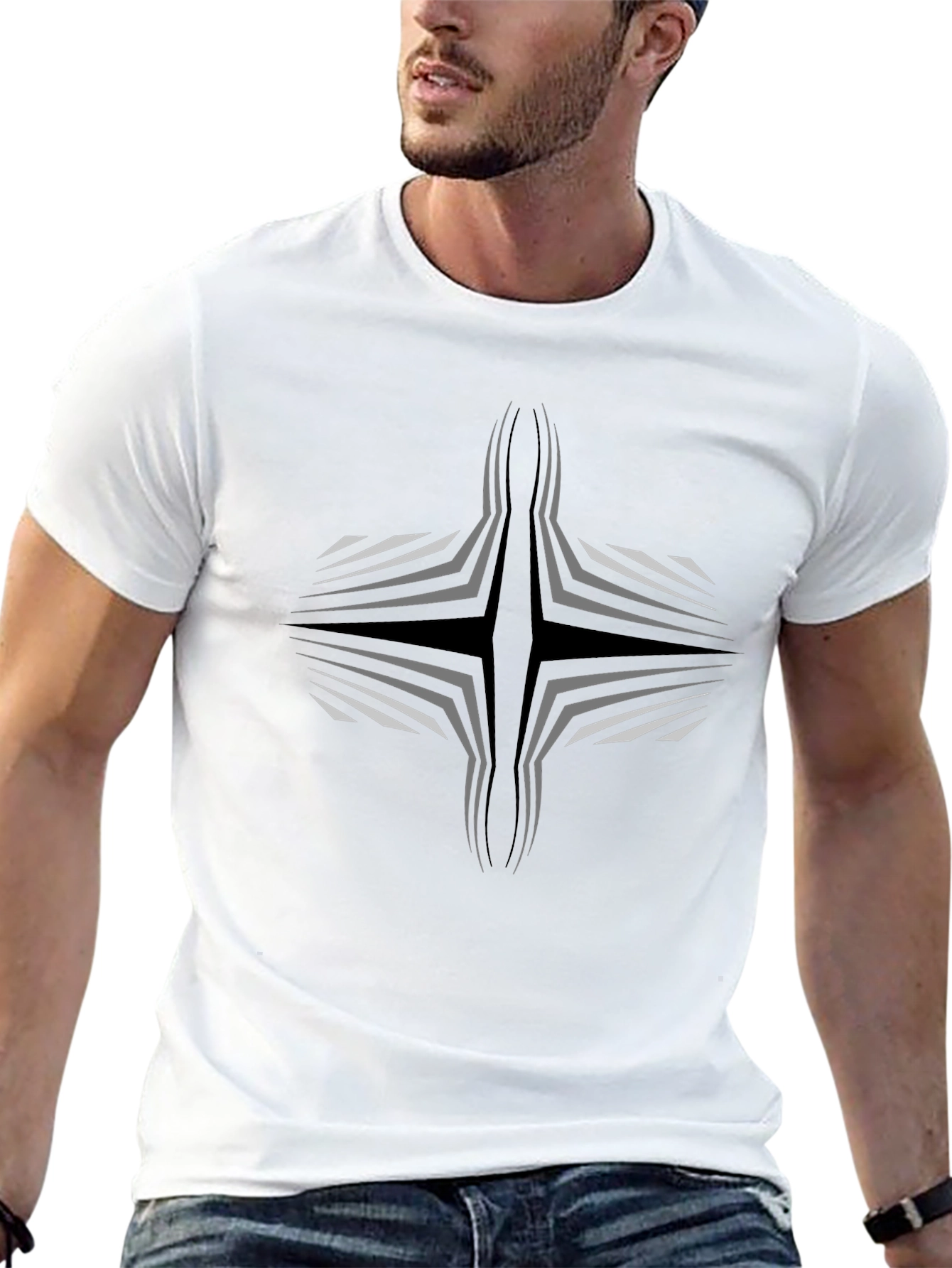 Abstract Graphic Black T-Shirt