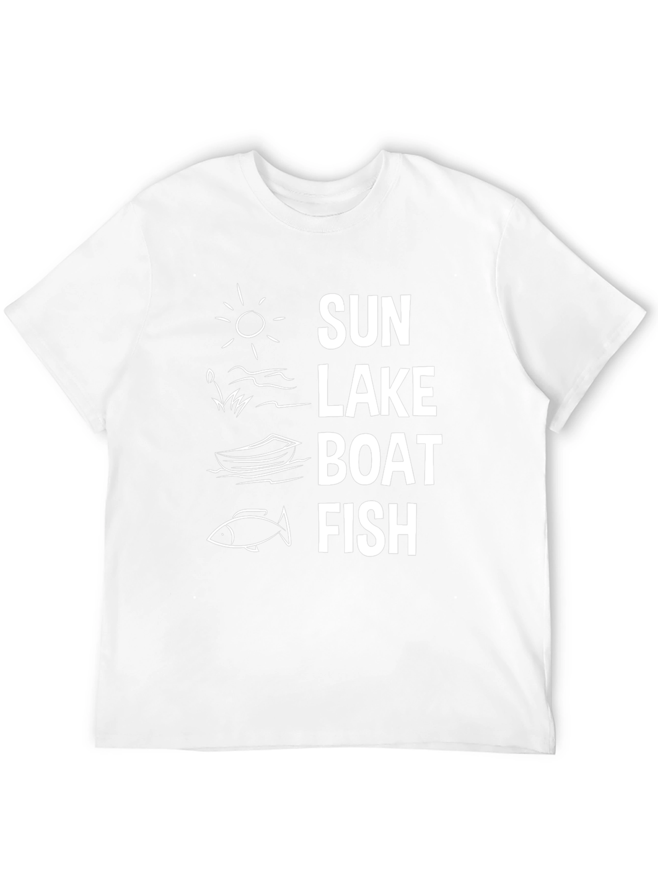 Sun Lake Boat Fish Graphic Tee