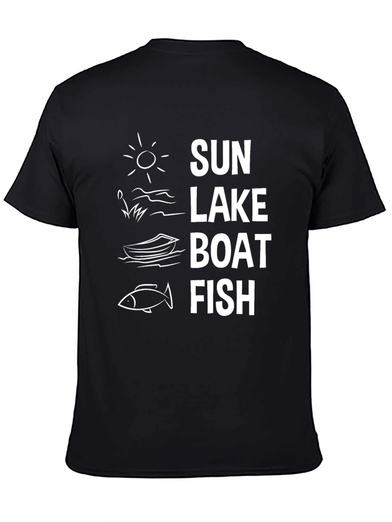 Sun Lake Boat Fish Graphic Tee