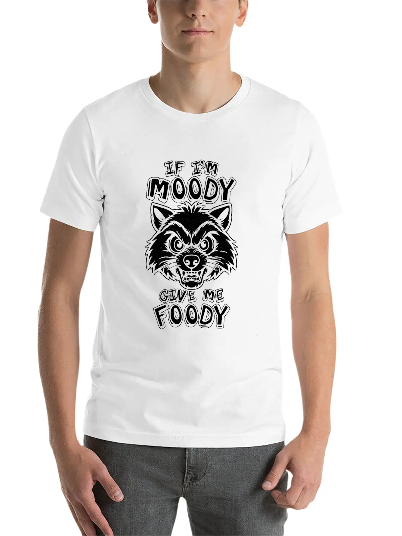 Racoon Funny If Im Moody Give Me Foody Classic Fit Graphic Tee For Daily Comfort – Unisex Cotton Shirt