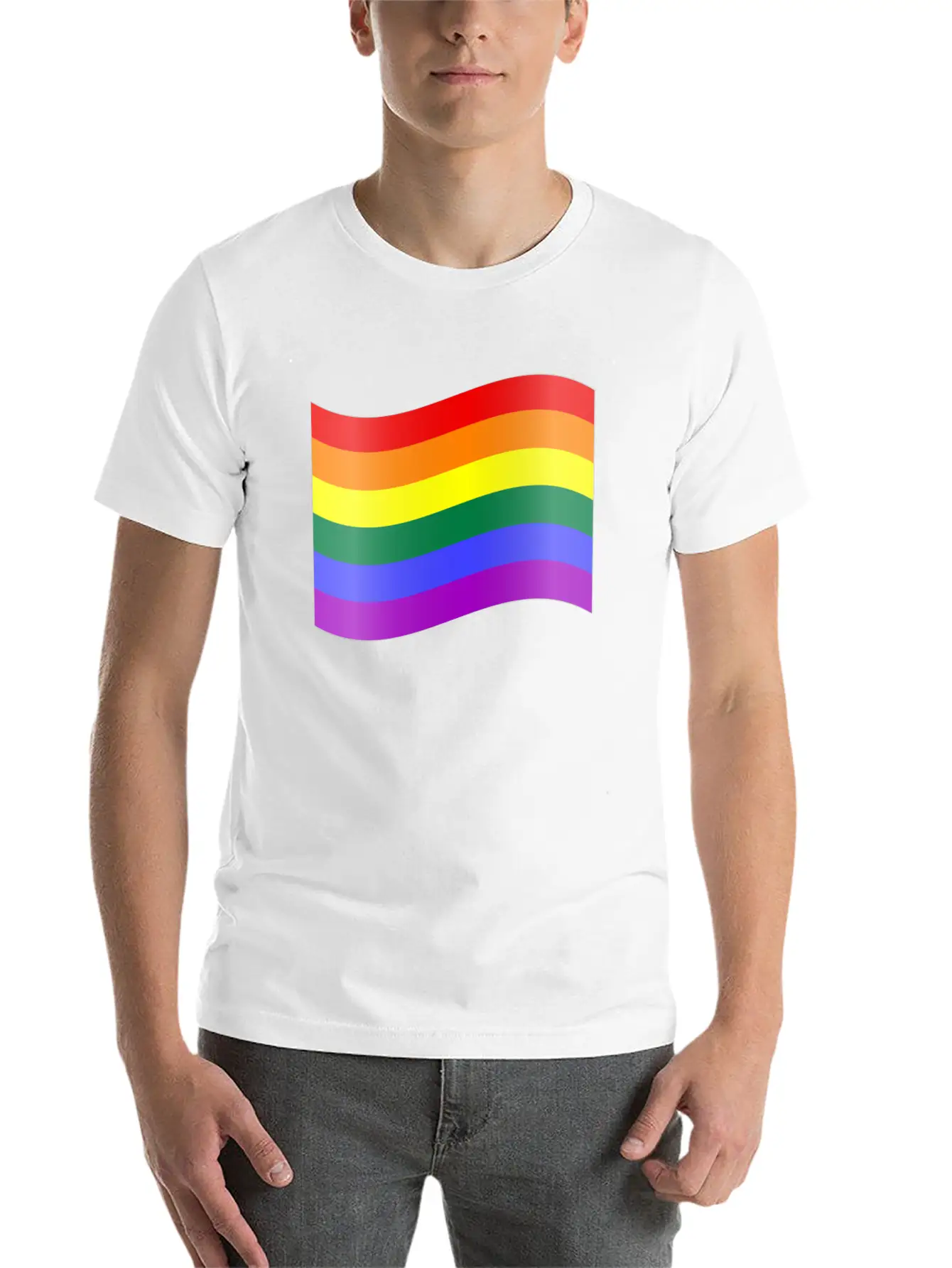 RAINBOW FLAG Essential Cotton Tee For Daily Outfits – Unisex Style