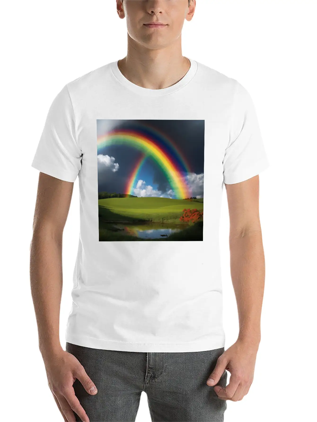 Rainbow Modern Fit Casual T-Shirt – Clean And Versatile Design