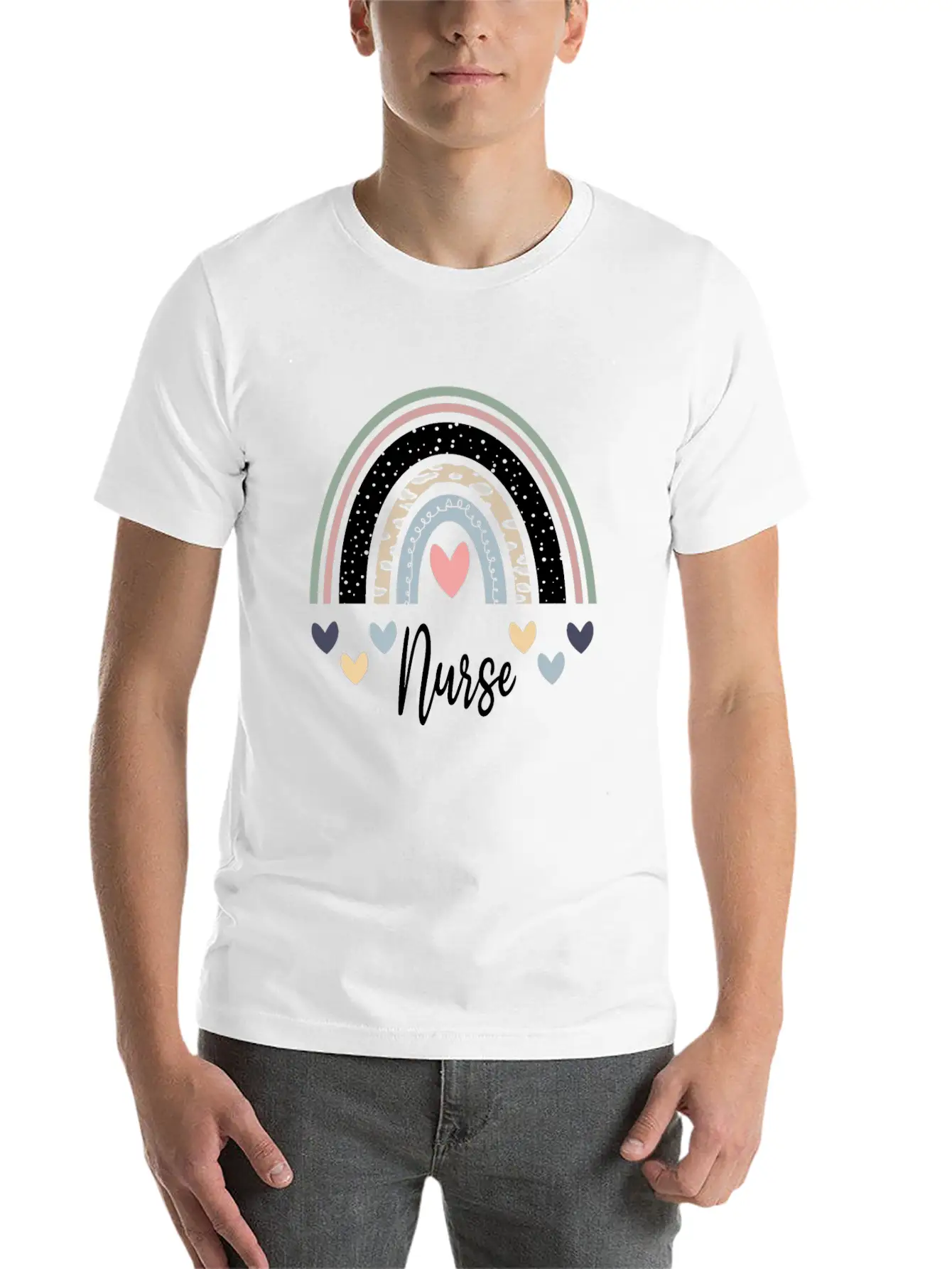 Rainbow Nurse Unisex Casual T-Shirt – Clean Design For Daily Comfort