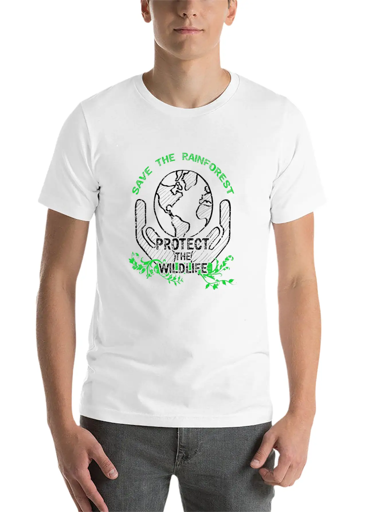 Rainforest Save The Planet Climate Change Nature Lightweight Cotton T-Shirt – Daily Comfort Graphic Shirt