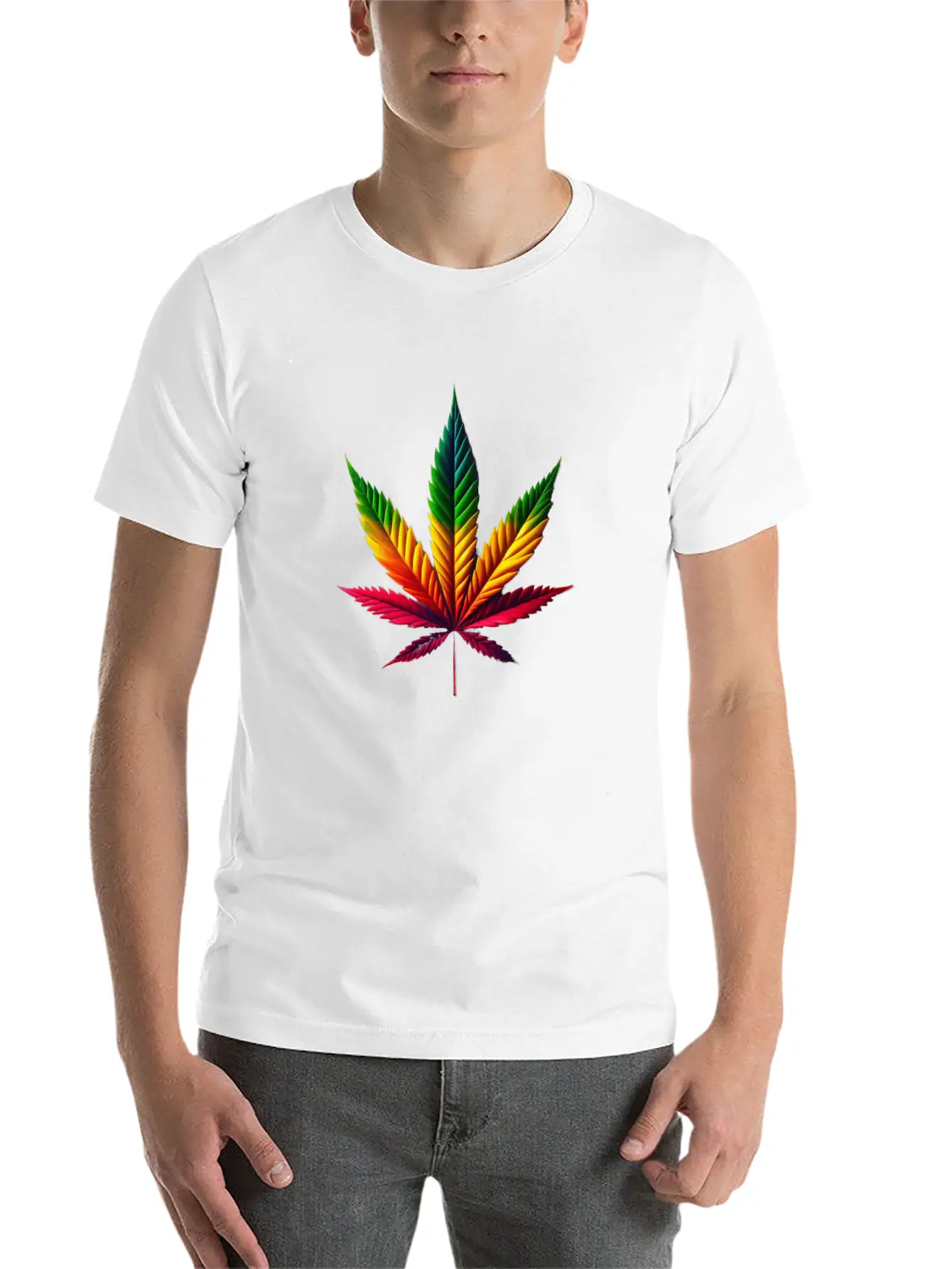 Rasta Leaf Essential Cotton Tee For Daily Outfits – Unisex Style