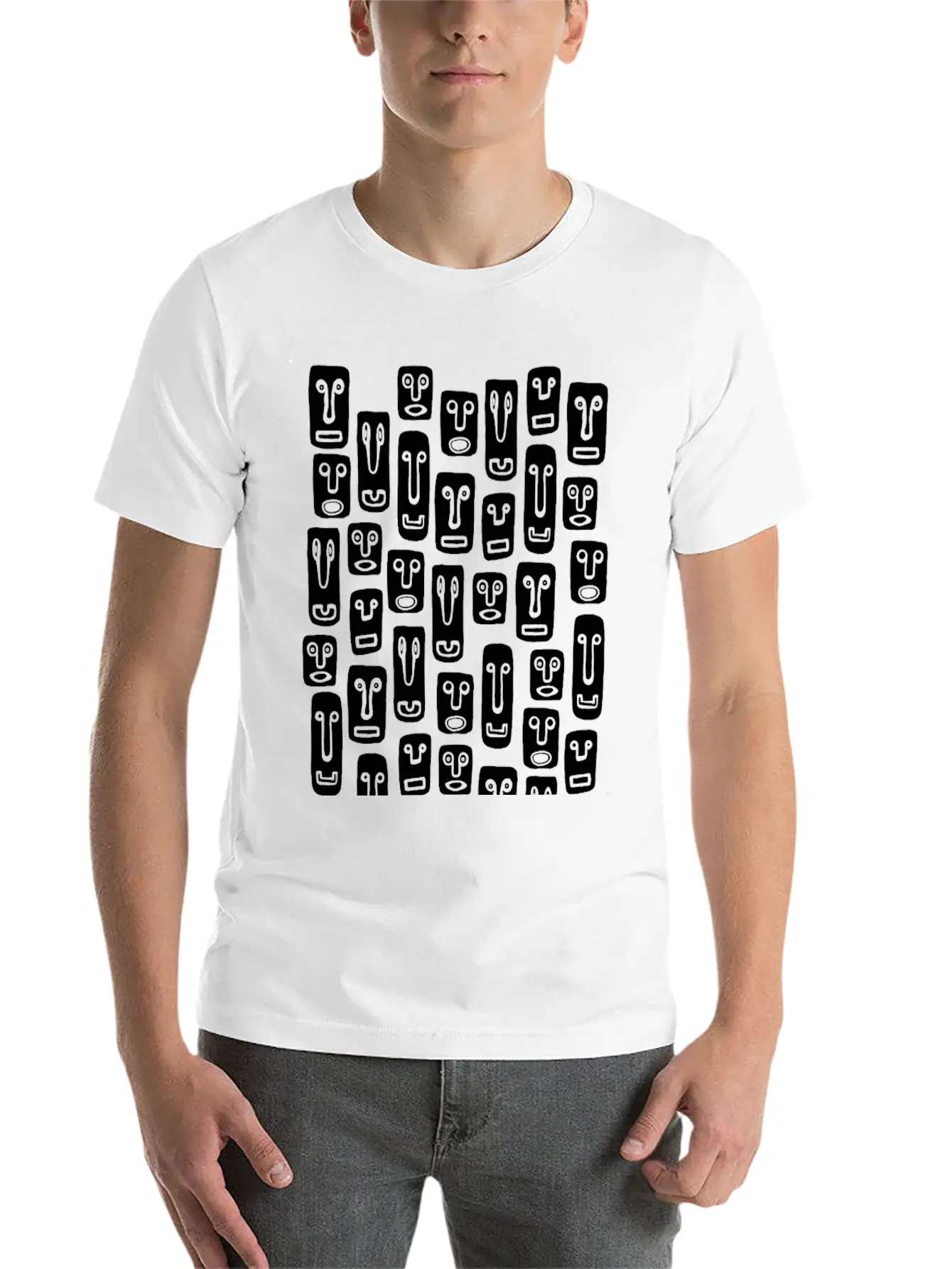 Rectangular Mask Pattern - November N ° 23 Modern Fit Casual T-Shirt – Clean And Versatile Design