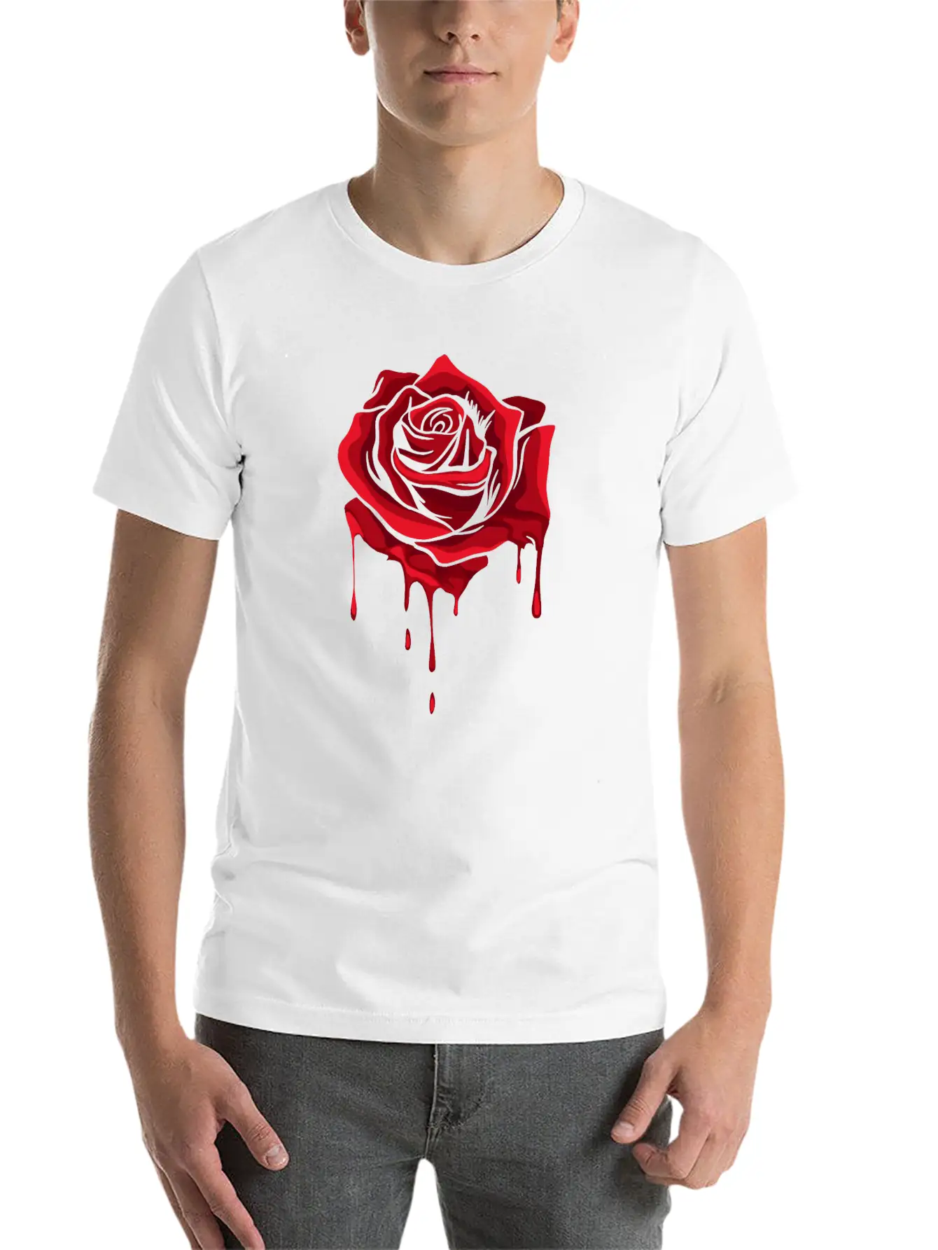 Red Melting Rose Garden Gardener Botanist Flowers Unisex Casual T-Shirt – Clean Design For Daily Comfort