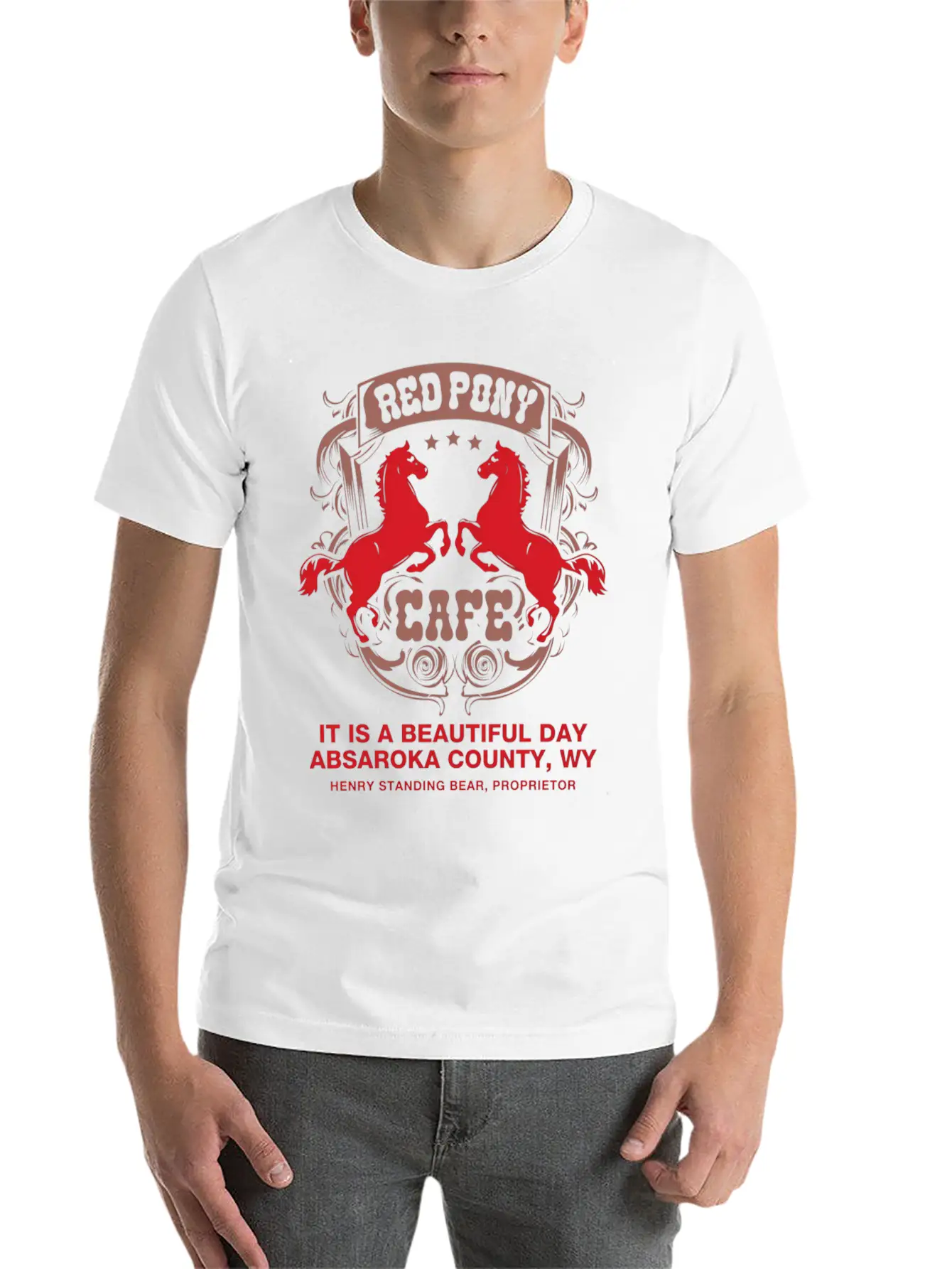 Red Pony It Is A Beautiful Day Unisex Casual T-Shirt – Clean Design For Daily Comfort