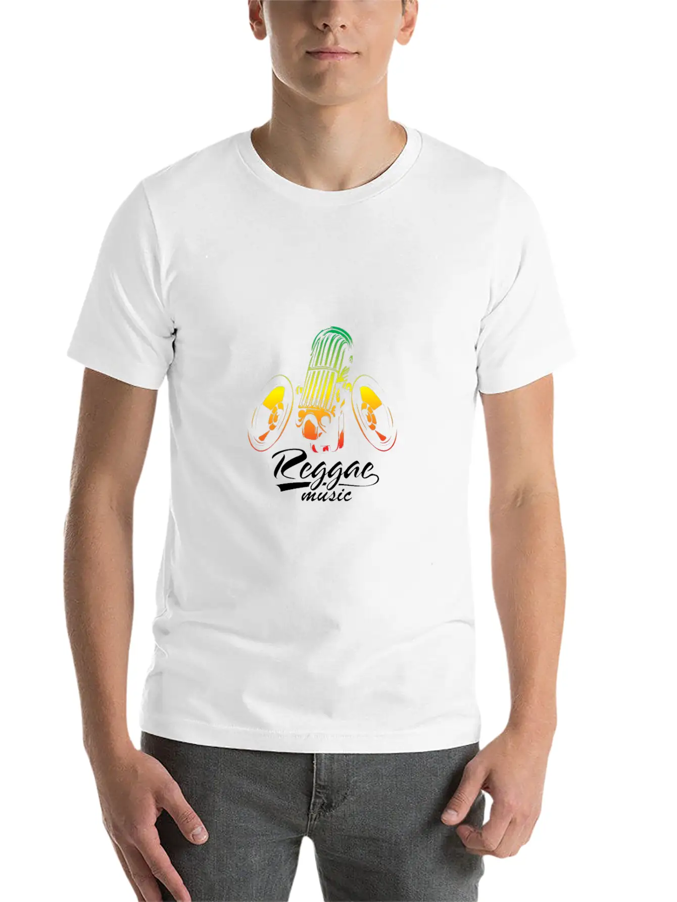 Reggae Music Speaker & Mic Comfortable Minimalist Graphic Tee – Summer Style Essential