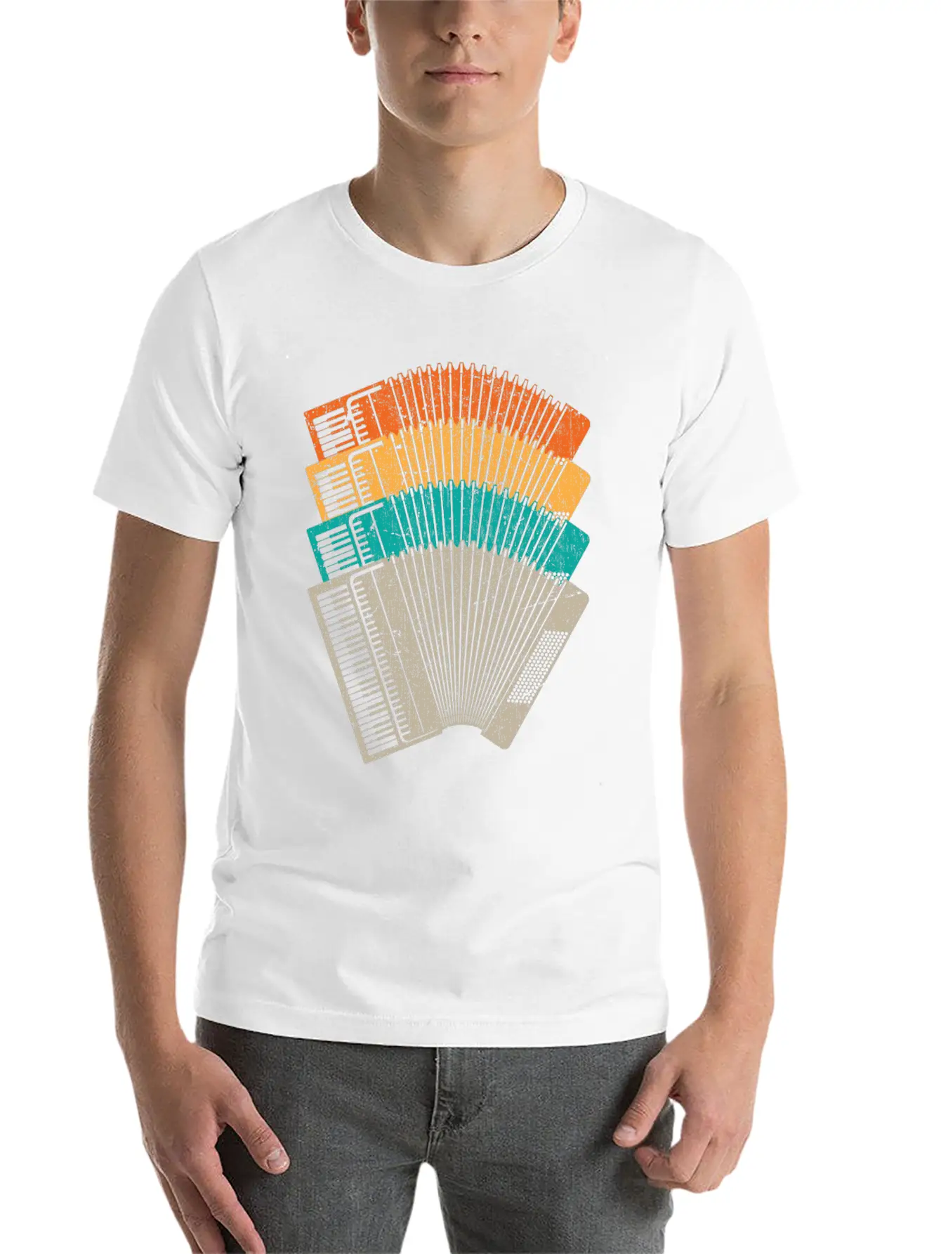 Retro Accordion Musician Folk Music Lover Relaxed Everyday Tee – Lightweight And Durable Cotton