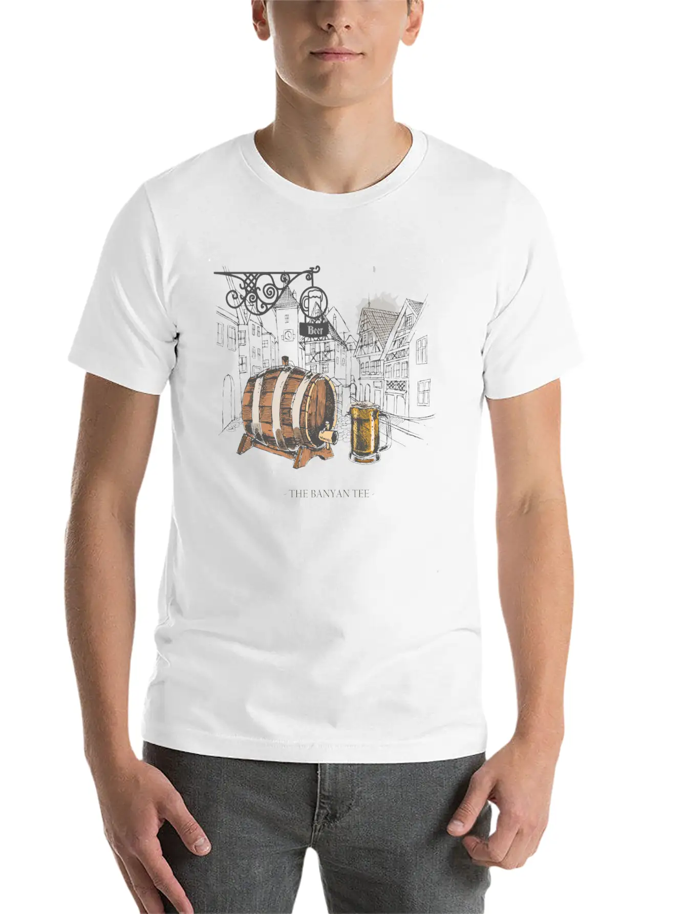 Retro Beer Bar Classic Fit Graphic Tee For Daily Comfort – Unisex Cotton Shirt
