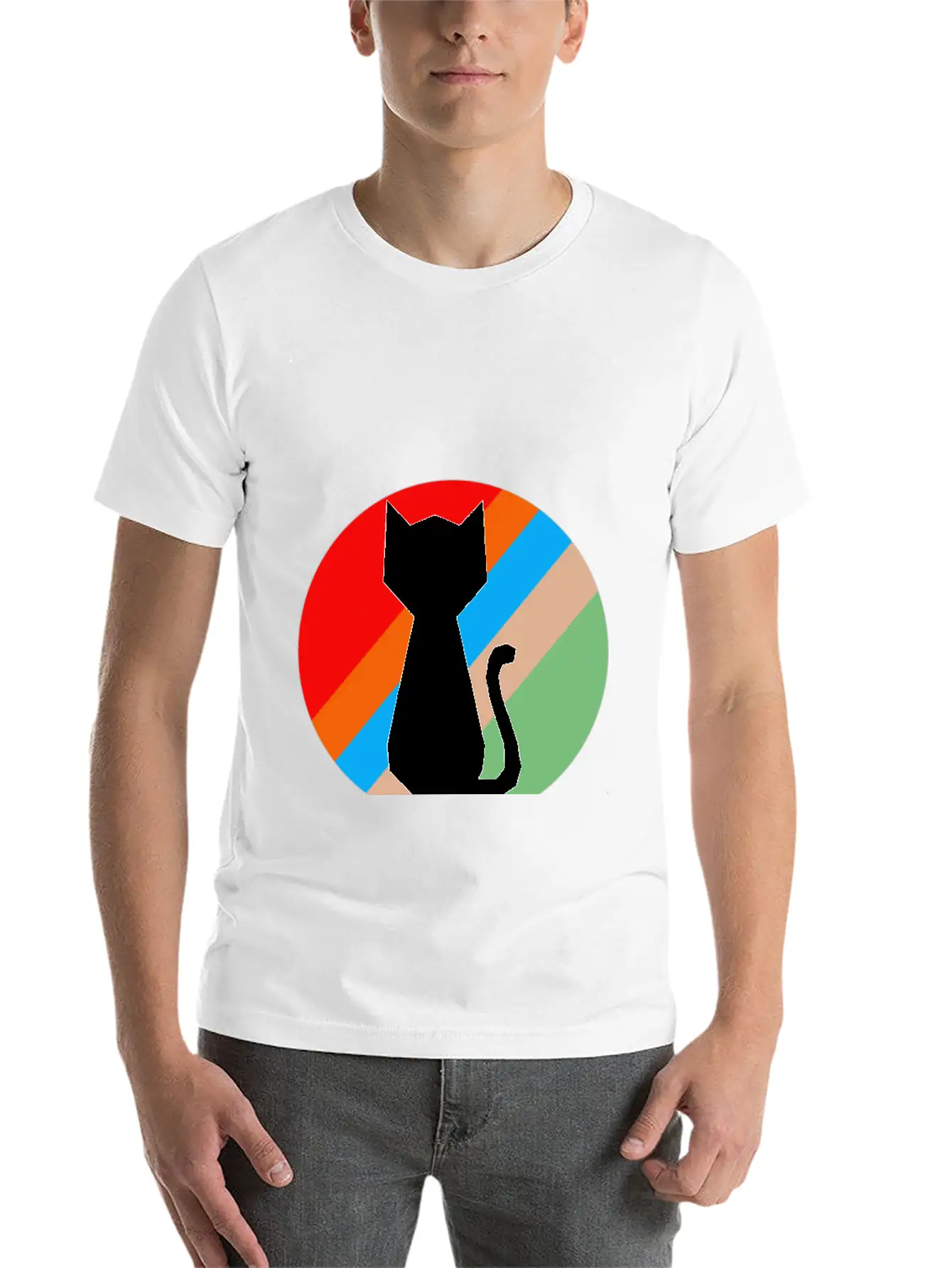 Retro Cat Soft Cotton Short Sleeve Tee – Unisex Wardrobe Staple