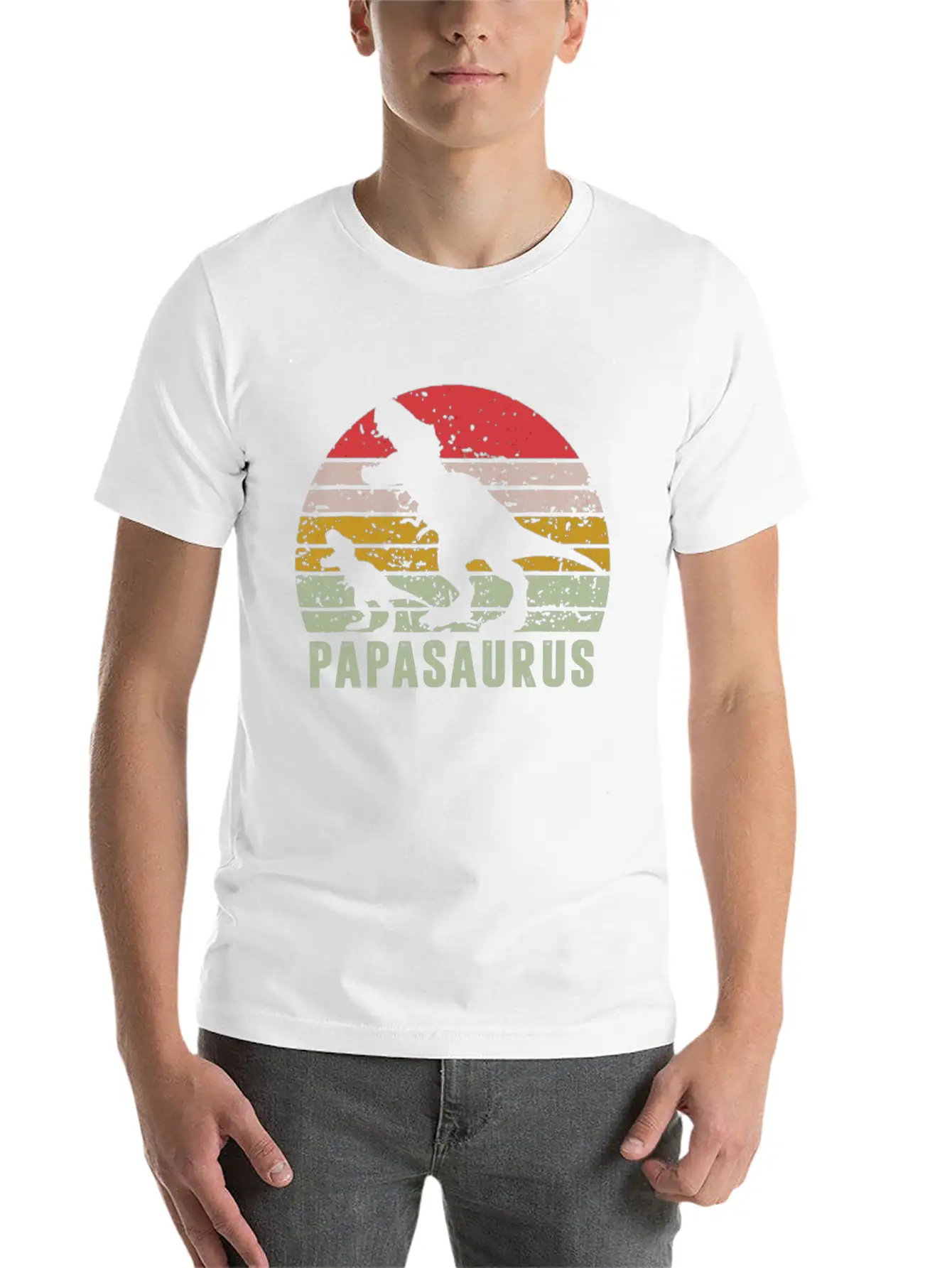 RETRO PAPASAURUS Unisex Casual T-Shirt – Clean Design For Daily Comfort