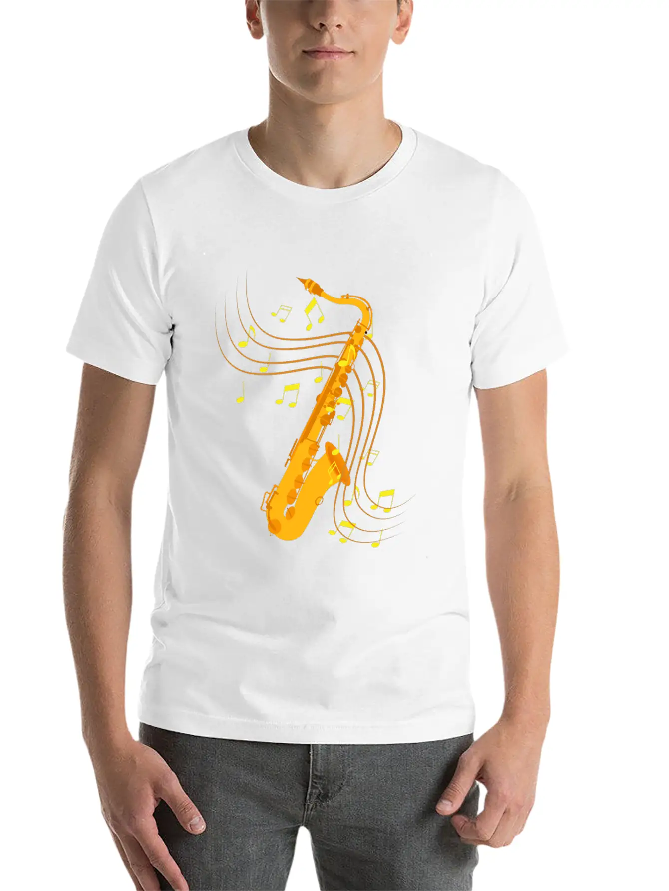 Retro Saxophone Jazz Saxophone Gift Essential Cotton Tee For Daily Outfits – Unisex Style