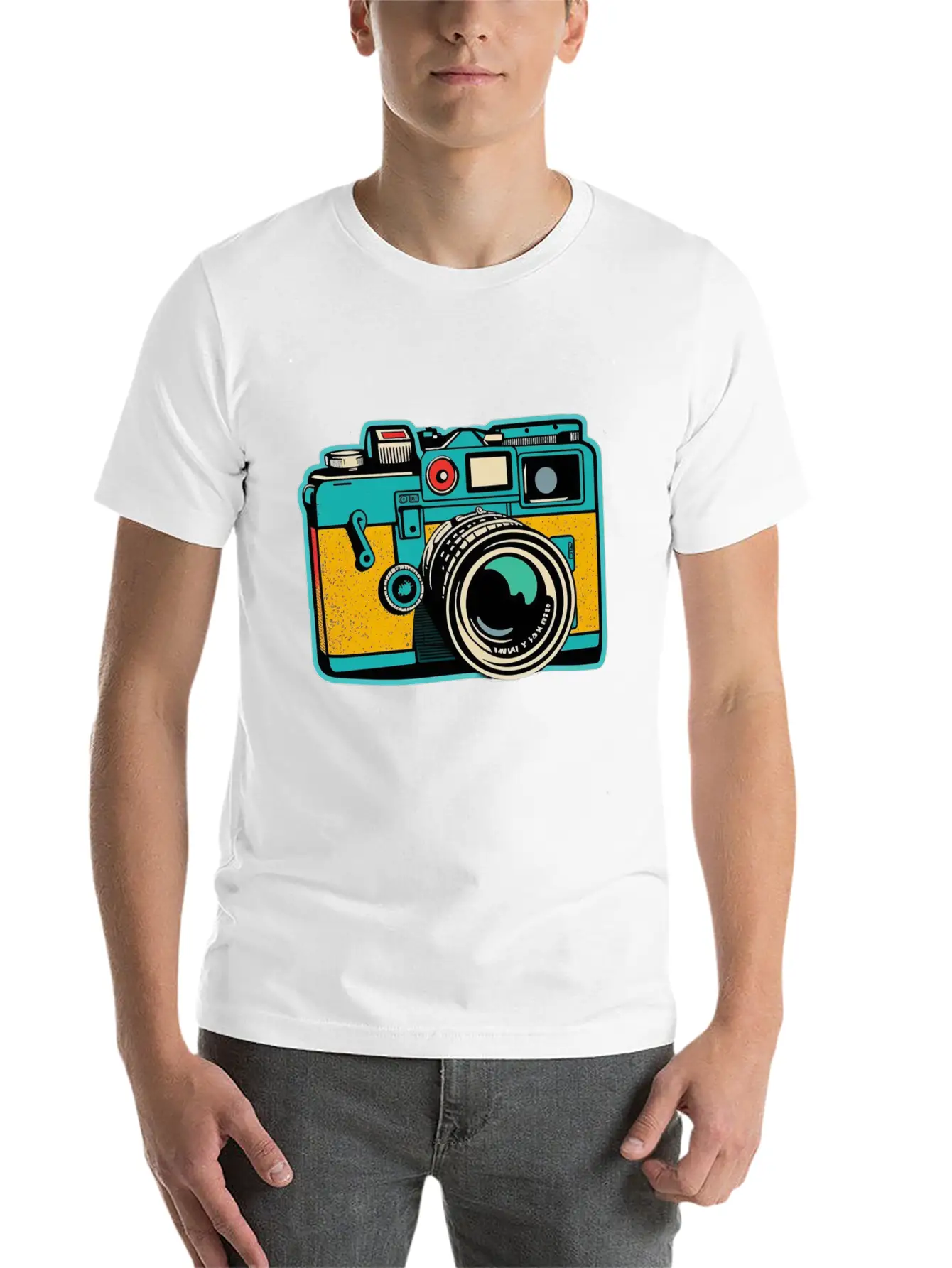 Retro Style Camera Basic Graphic T-Shirt – Daily Comfort In Soft Cotton